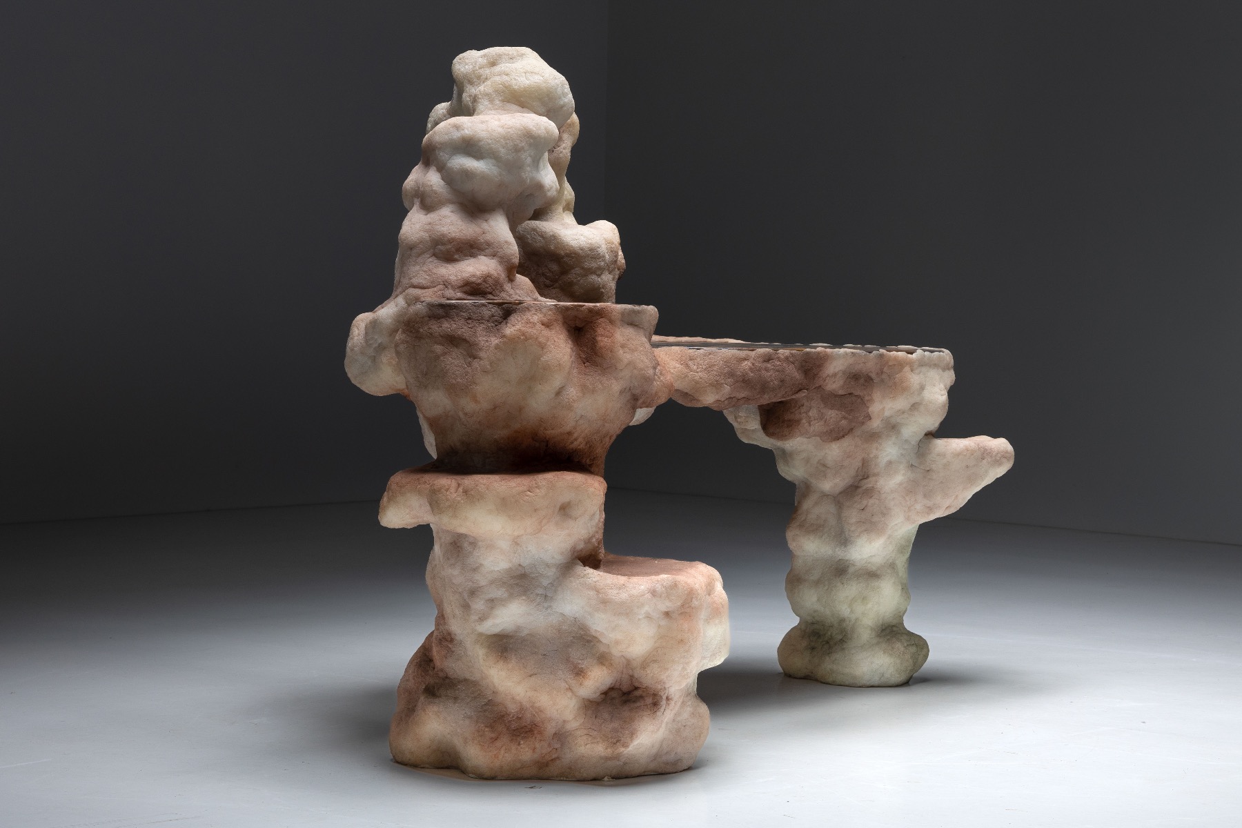 Sculptural lithic desk set by Elissa Lacoste