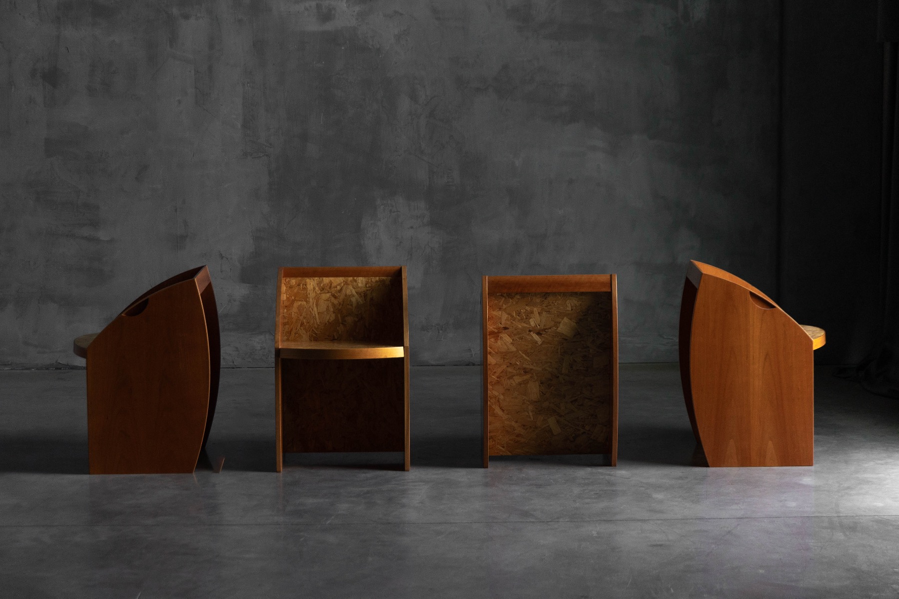 Sculptural postmodern chairs from the 1980s
