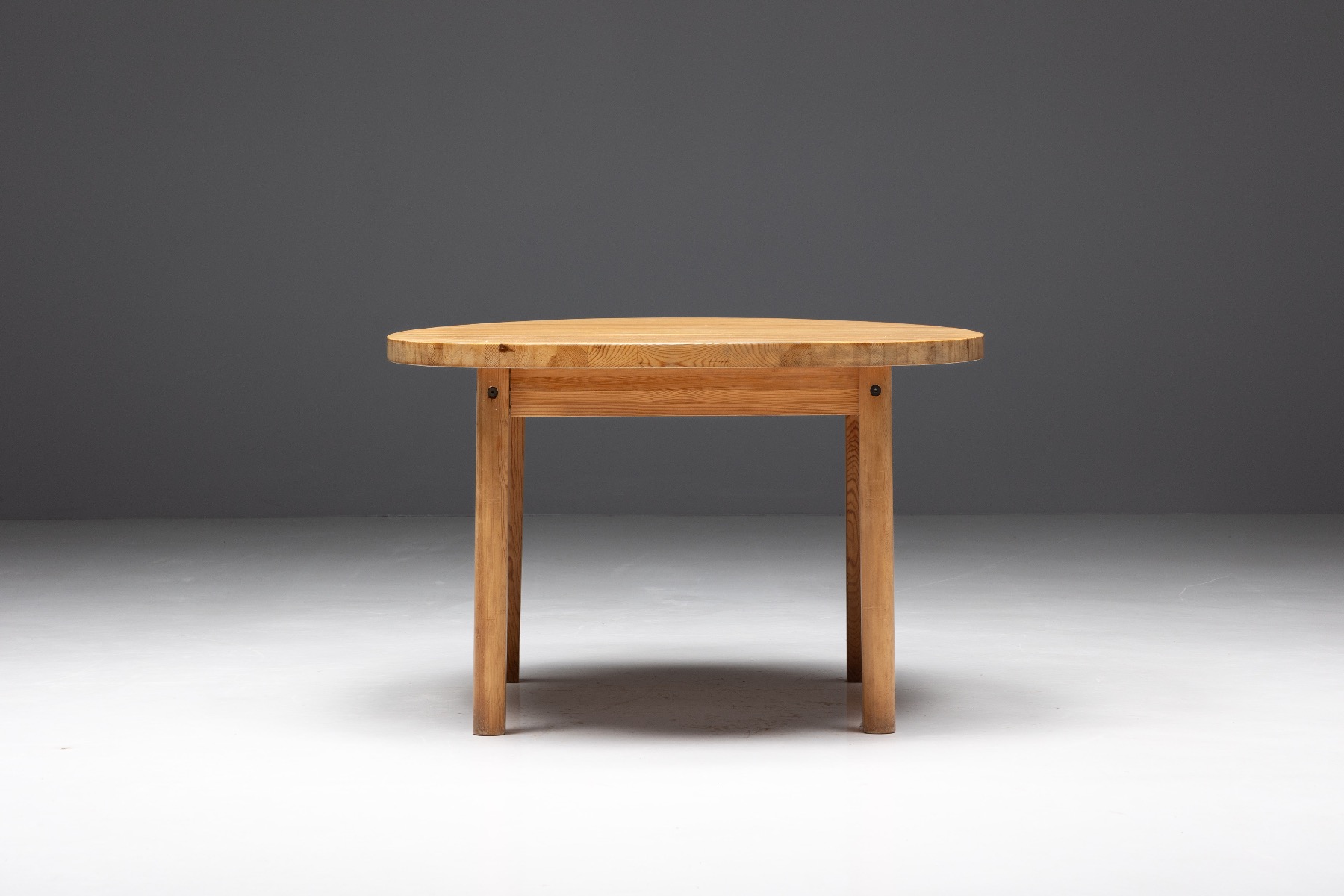 Solid pine dining table in mid century design