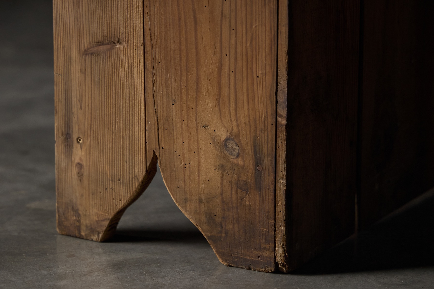 Solid wood rustic paper shelf from the 19th century