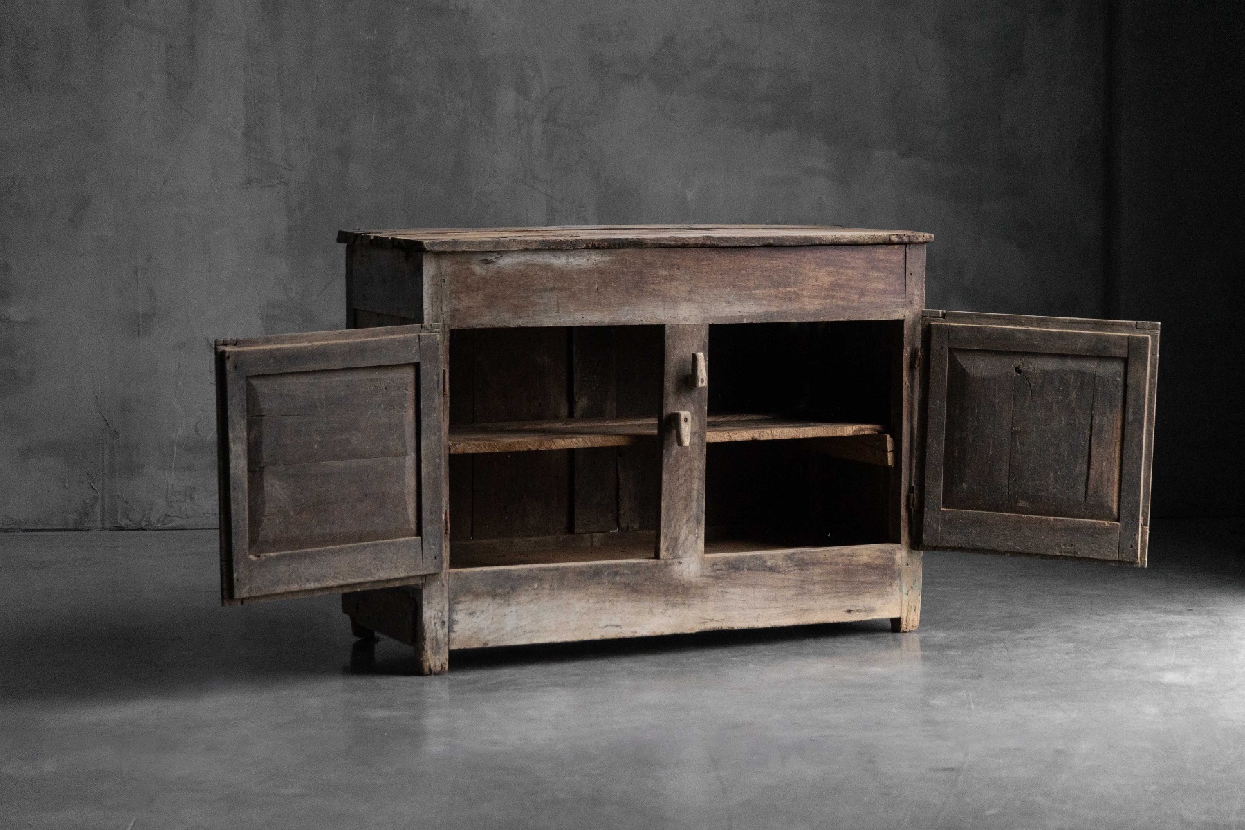 Solid wood wabi sabi cabinet from the 19th century