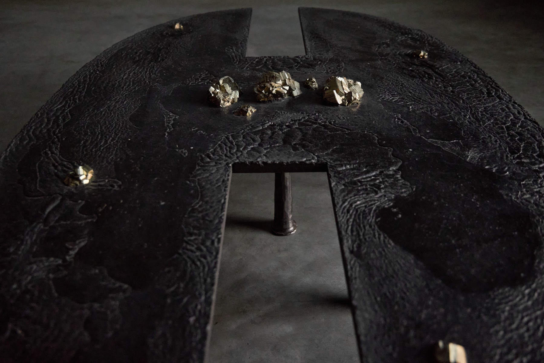 Brutalist iron coffee table by Belgian designer Thomas Serruys
