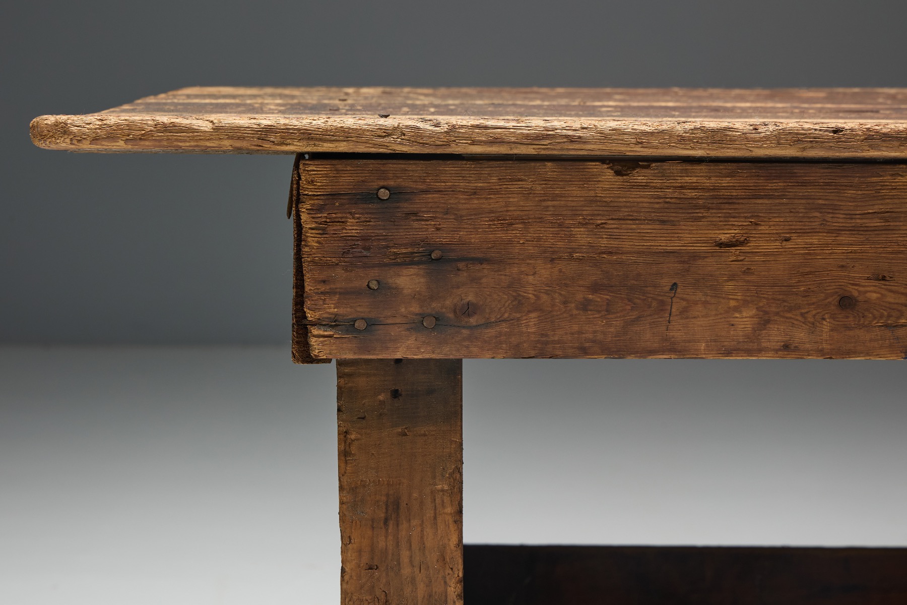 Timeworn primitive industrial table