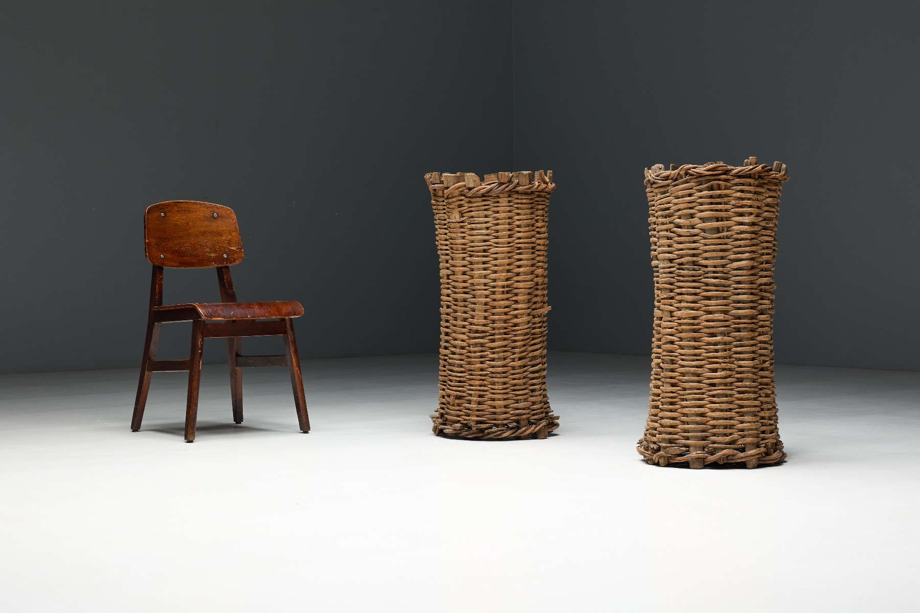 Traditional country basket woven by hand