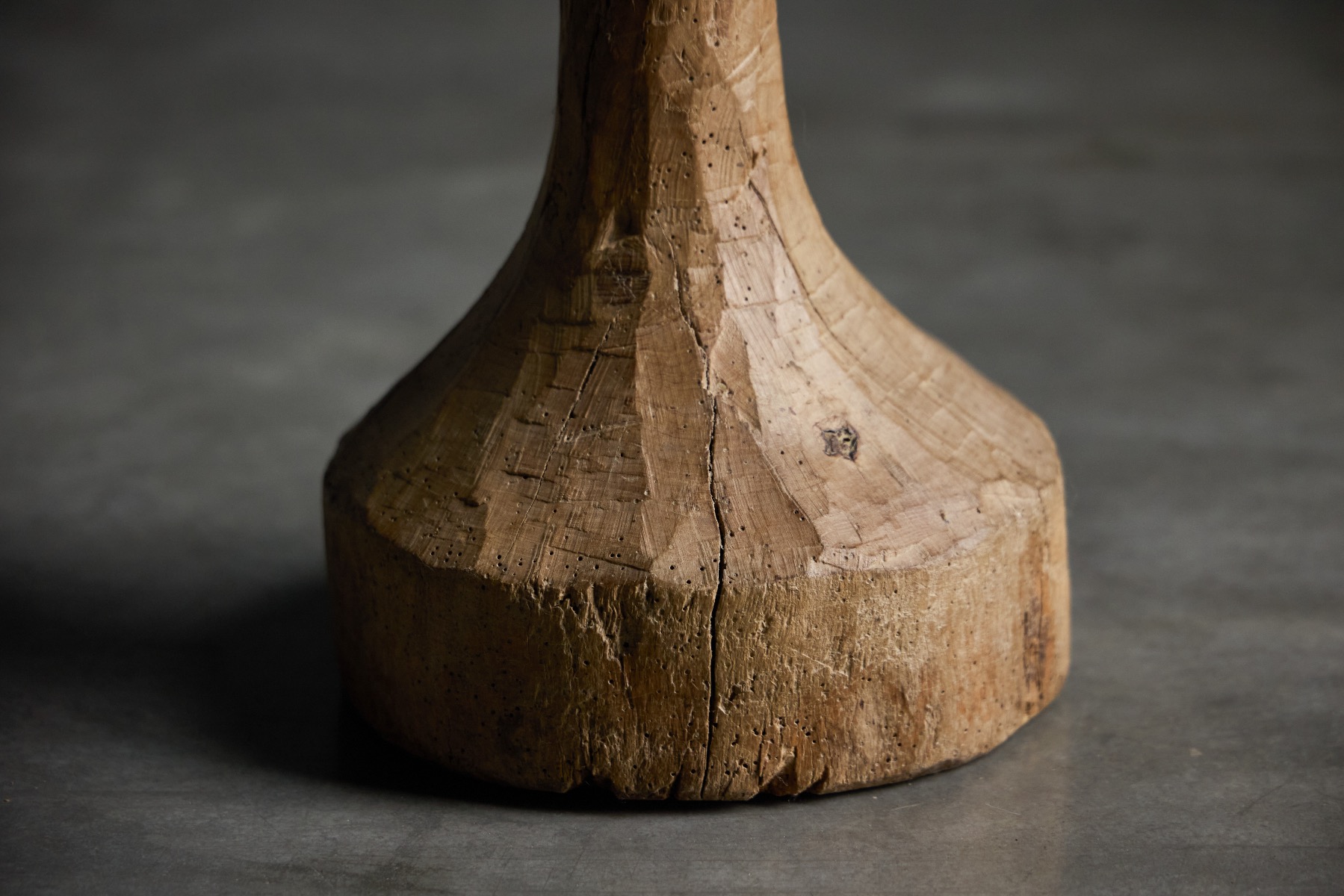 Authentic antique stool with natural irregular shape