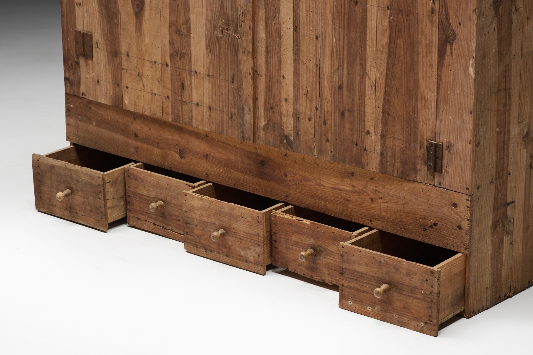 Vintage French rural cupboard in travail populaire style