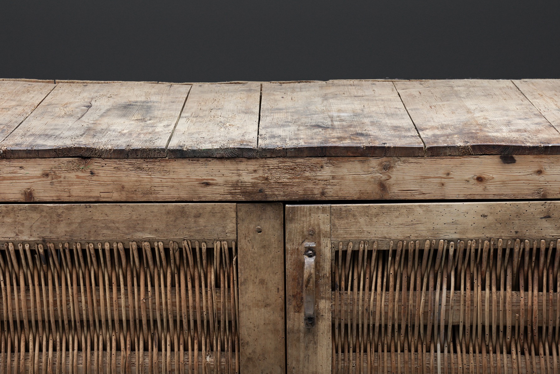 Vintage French rural pantry cabinet in wood