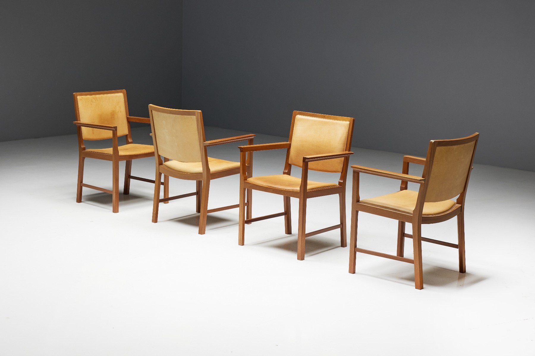 Vintage Nordic conference chairs in leather