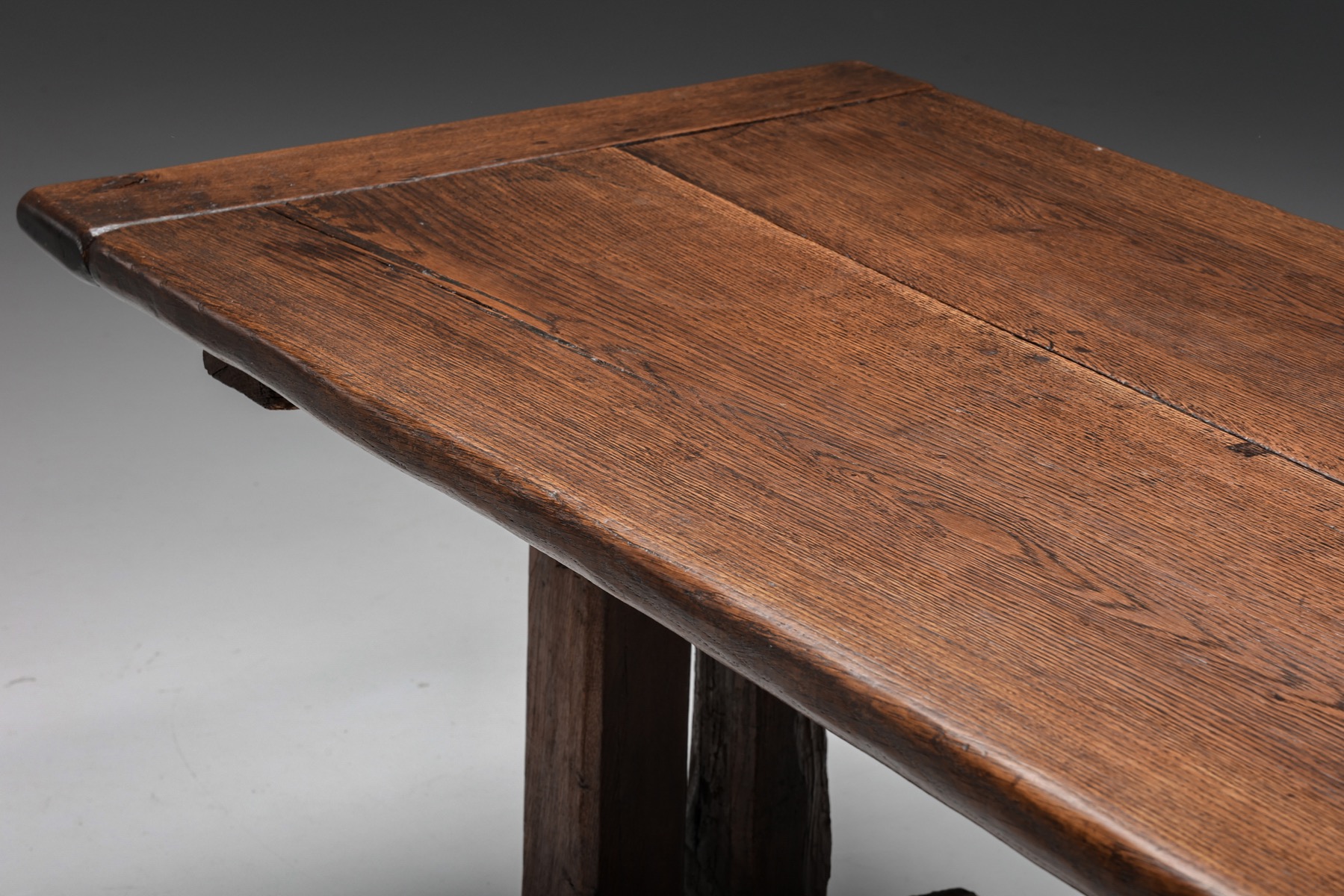 Vintage rural wooden dining table from the 1940s