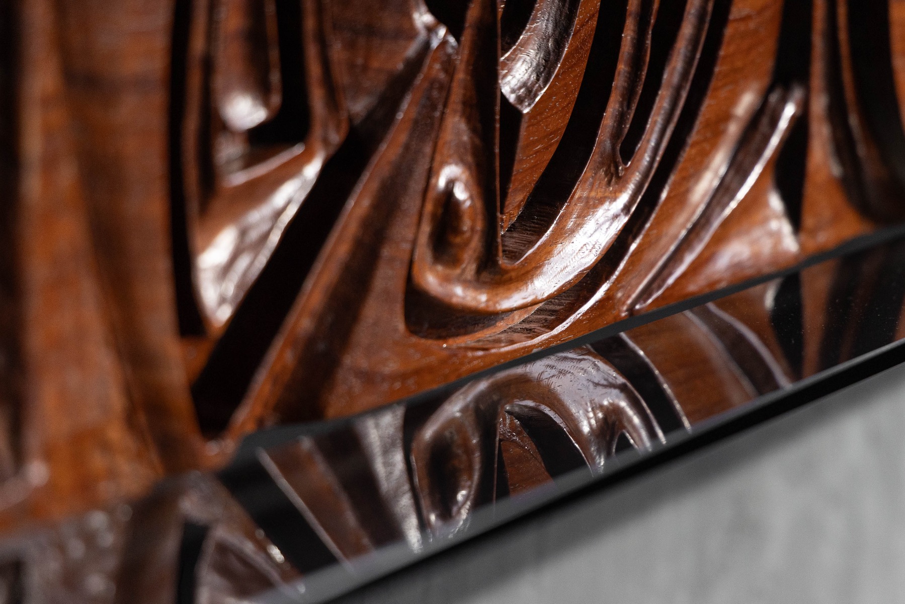 Italian modern sculptural wood wall panel by Gianni Pinna