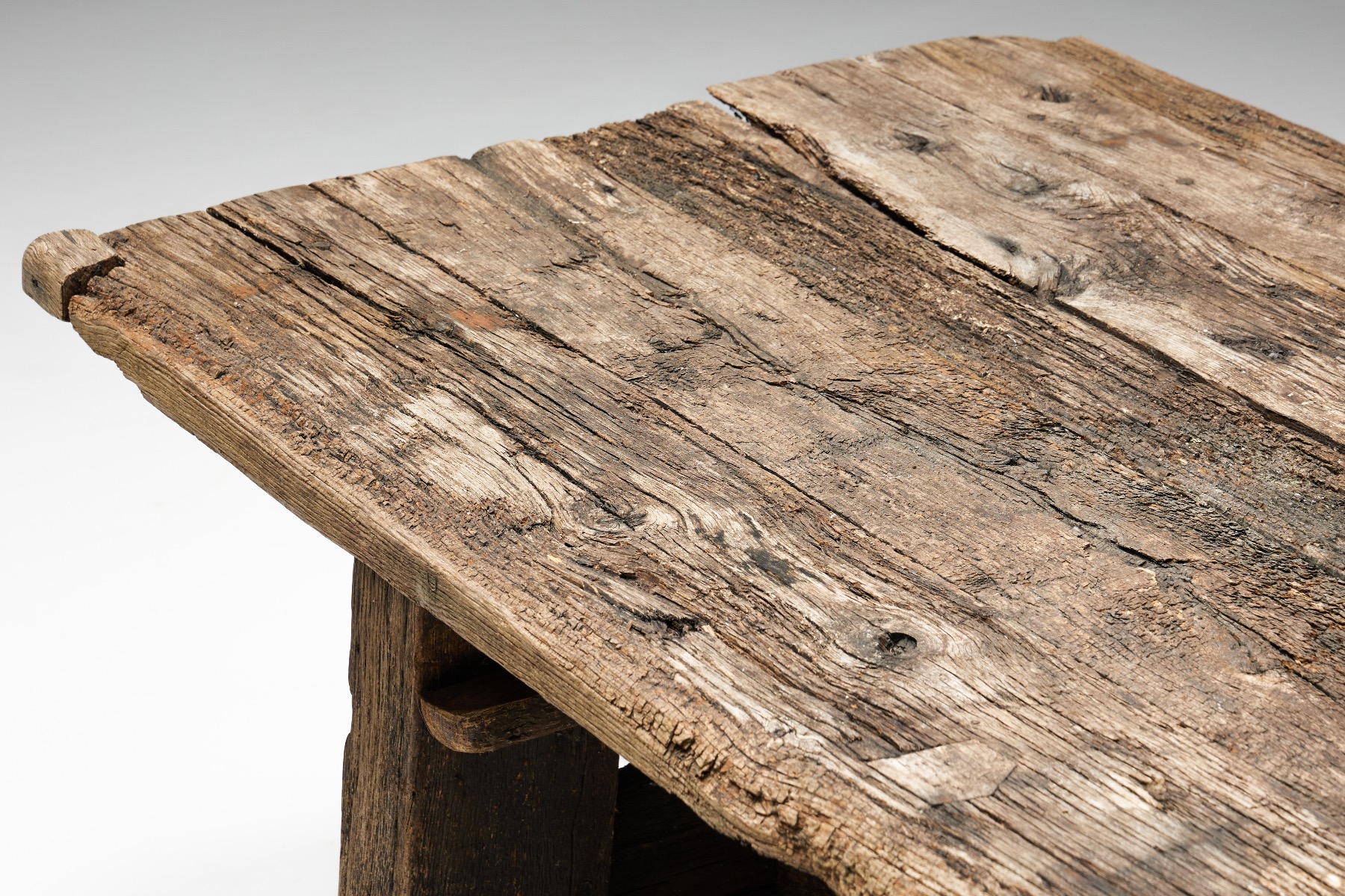 Antique solid wood side table 19th century