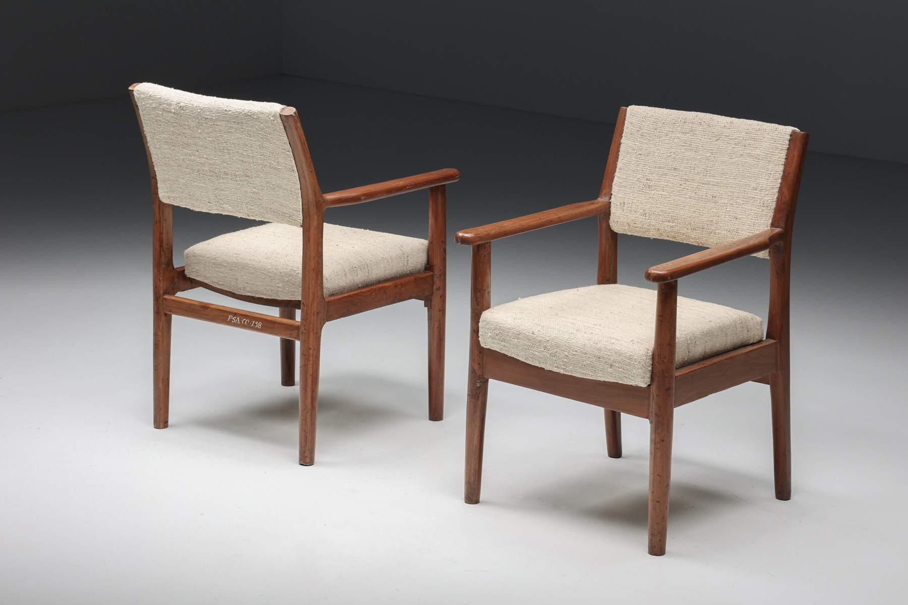 Architectural Chandigarh armchair by Pierre Jeanneret design