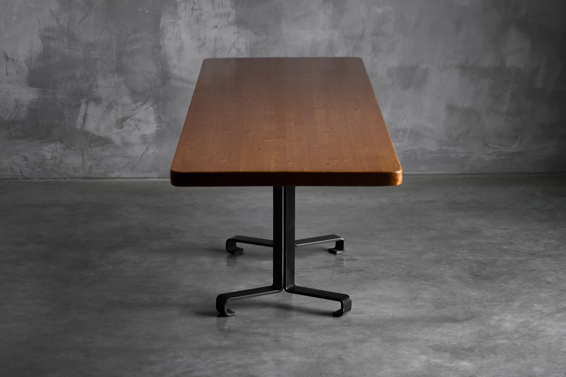 Architectural dining table from the Les Arcs 1800 resort