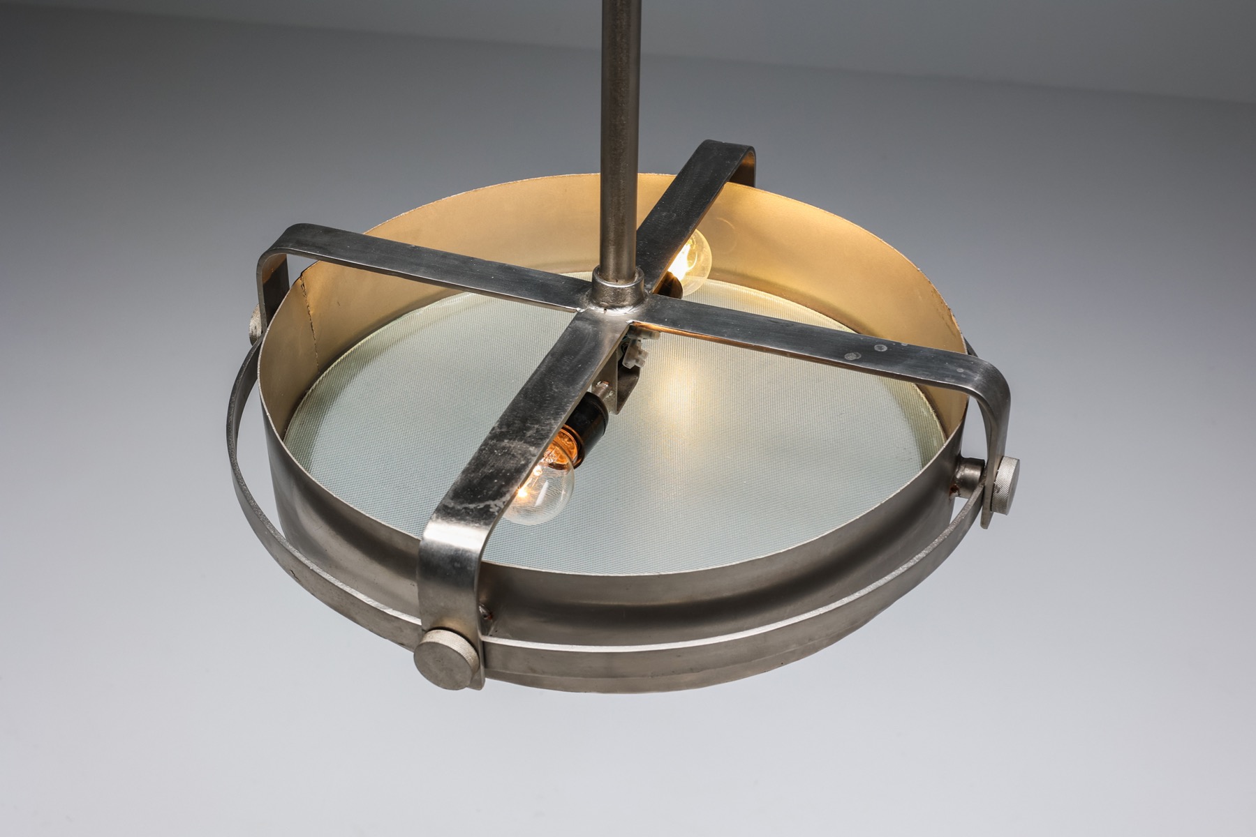 Architectural steel ceiling lamp in industrial design