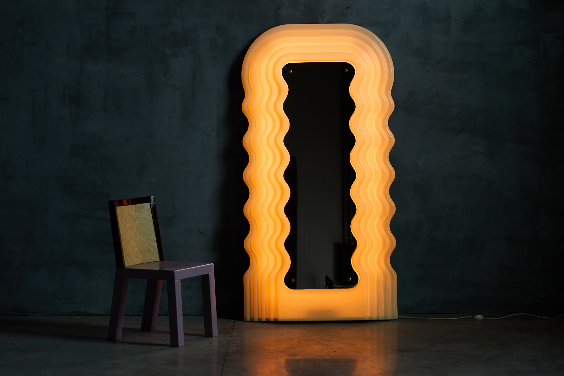 Geometric postmodern pink dining chairs