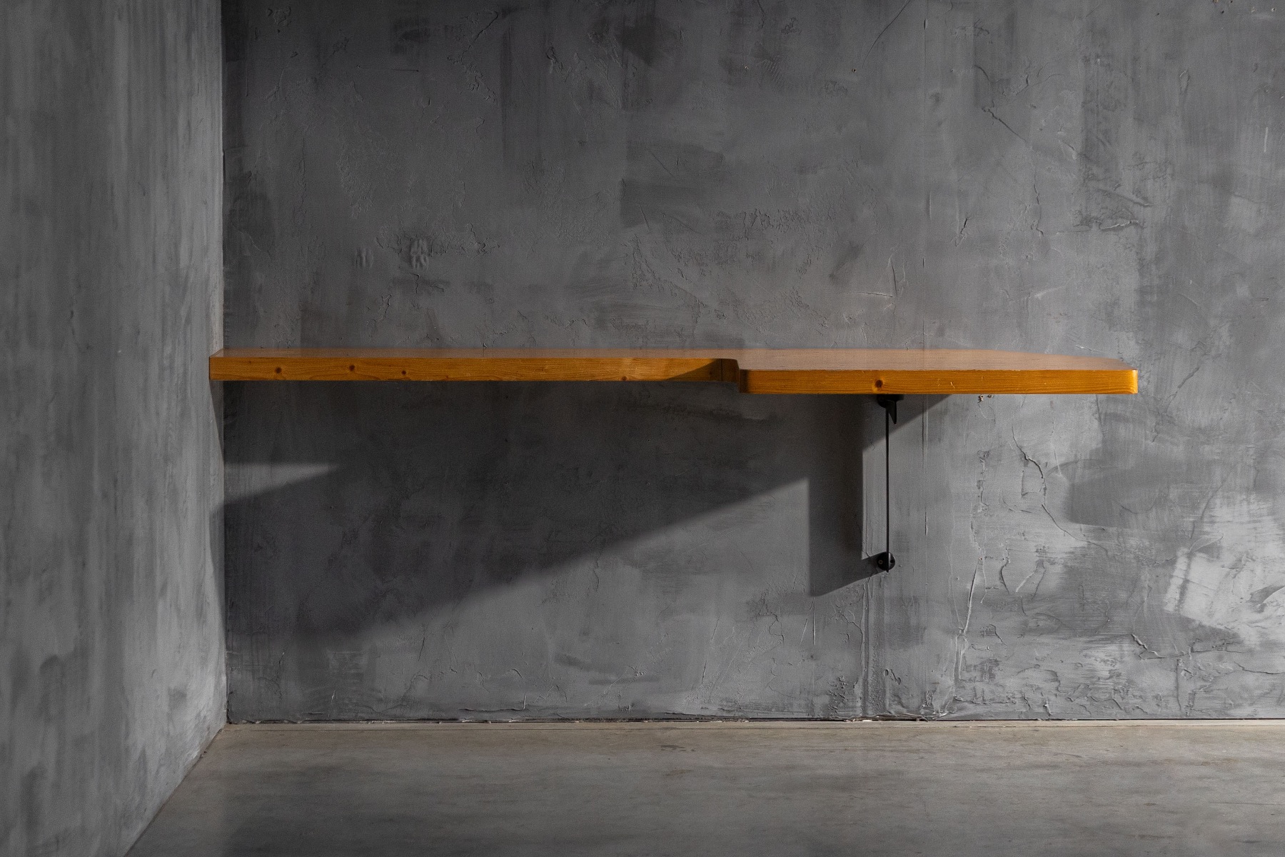 Wood wall console table designed by Charlotte Perriand in the 1950s