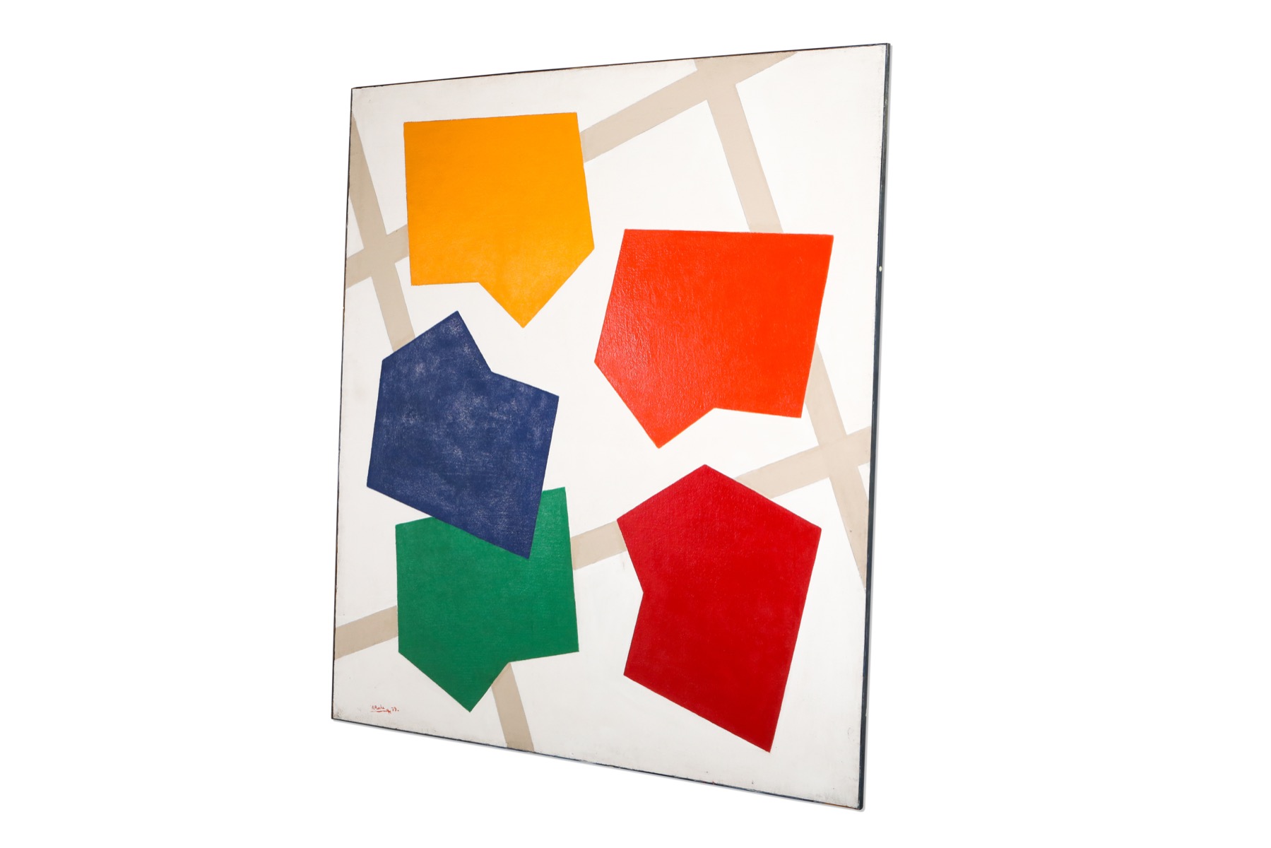 Collectible abstract canvas painting by Rene Roche