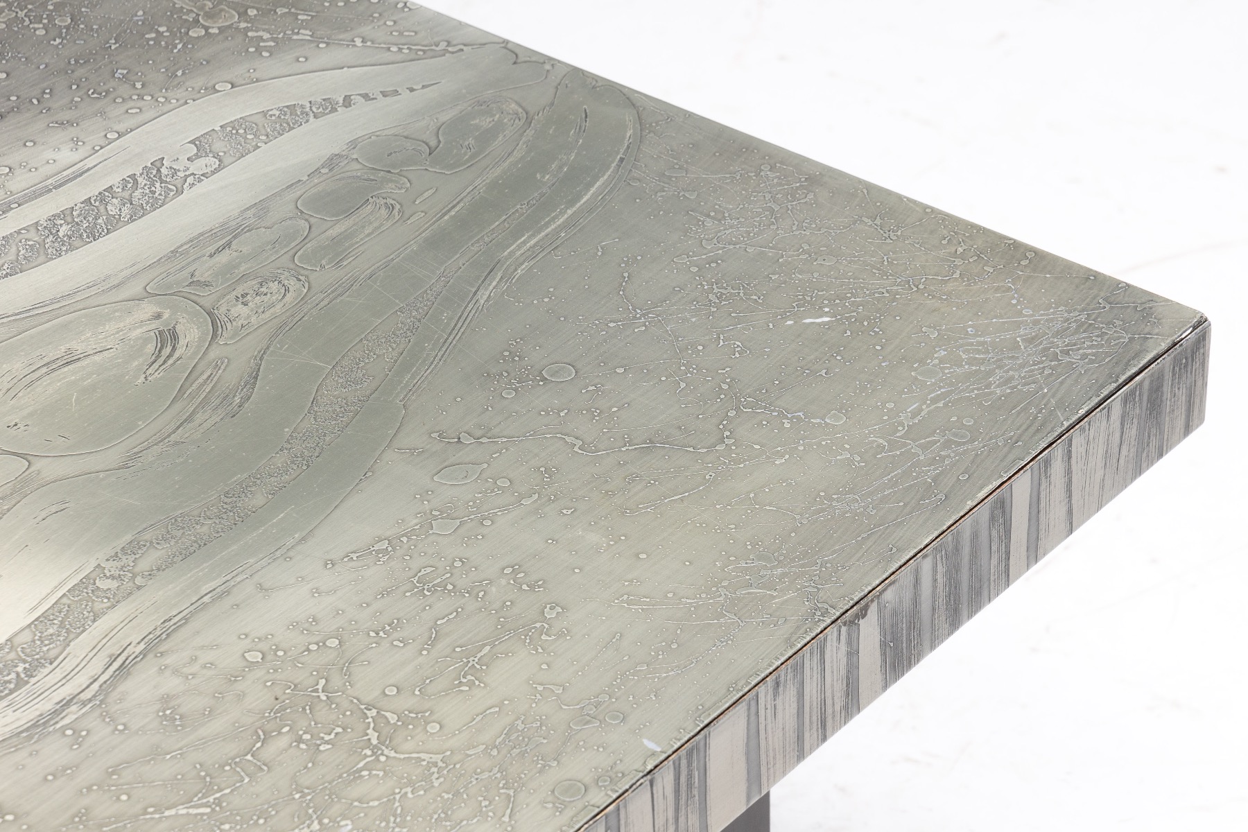 Collectible aluminium coffee table by Marc Dhaenens from the 1970s