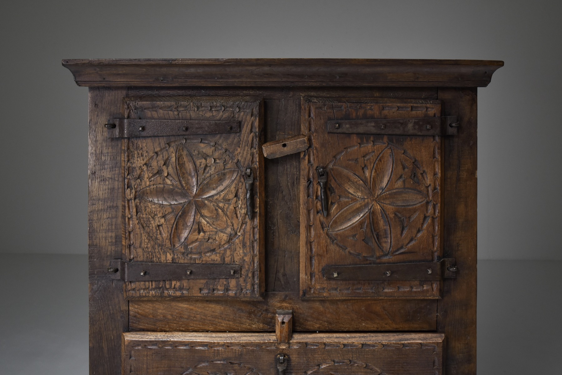 Collectible art populaire cabinet from France from the 19th century