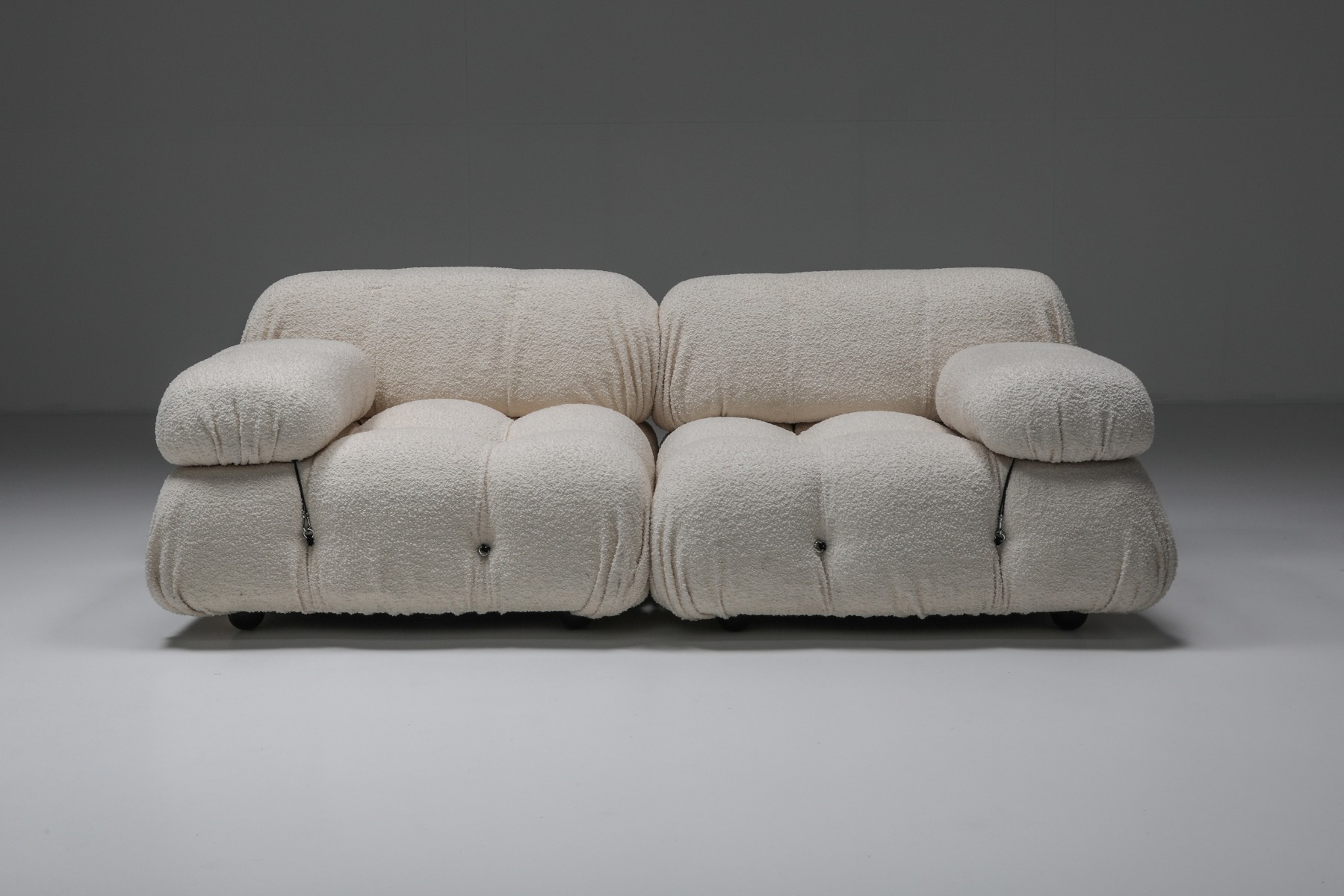 Collectible Camaleonda sofa in boucle wool by Mario Bellini