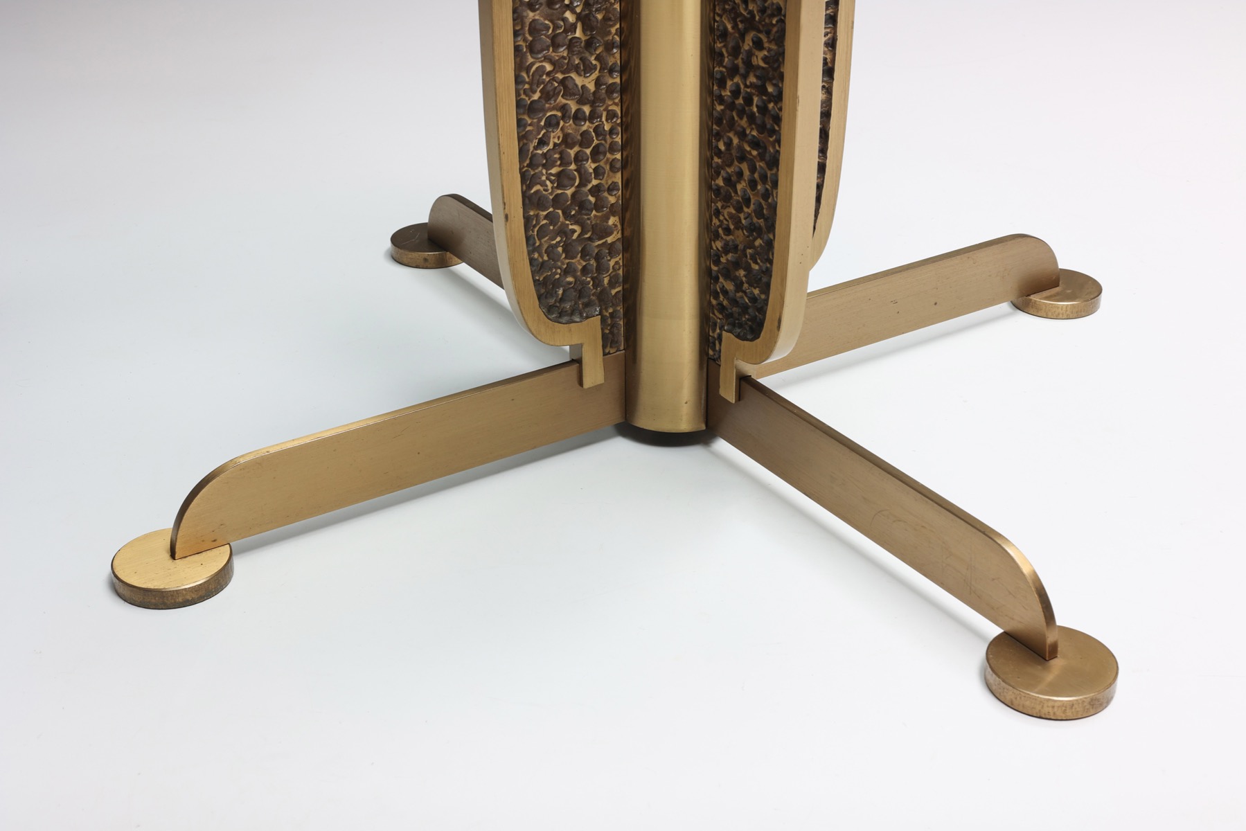 Collectible Luciano Frigerio brass dining table from the 1970s