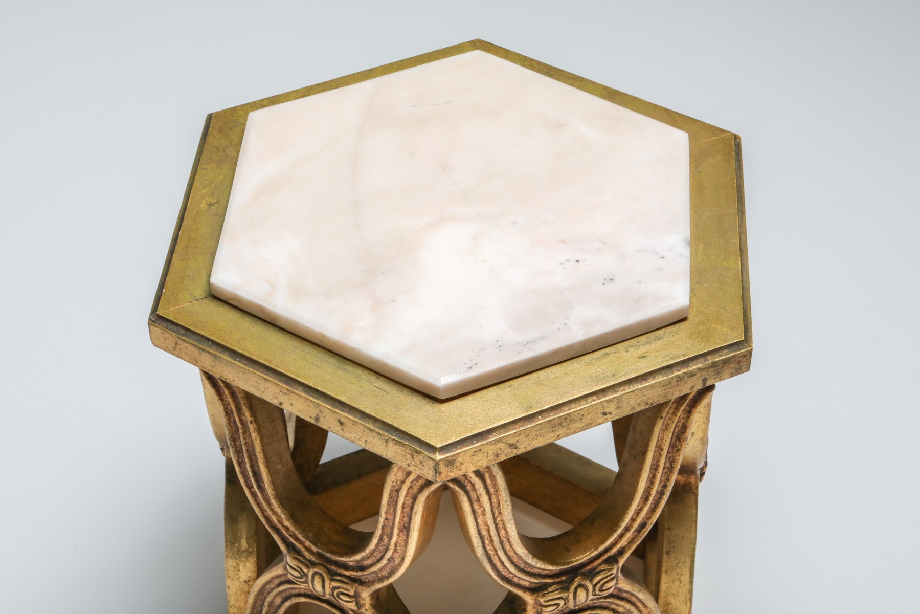 Collectible giltwood marble side tables from the 1970s