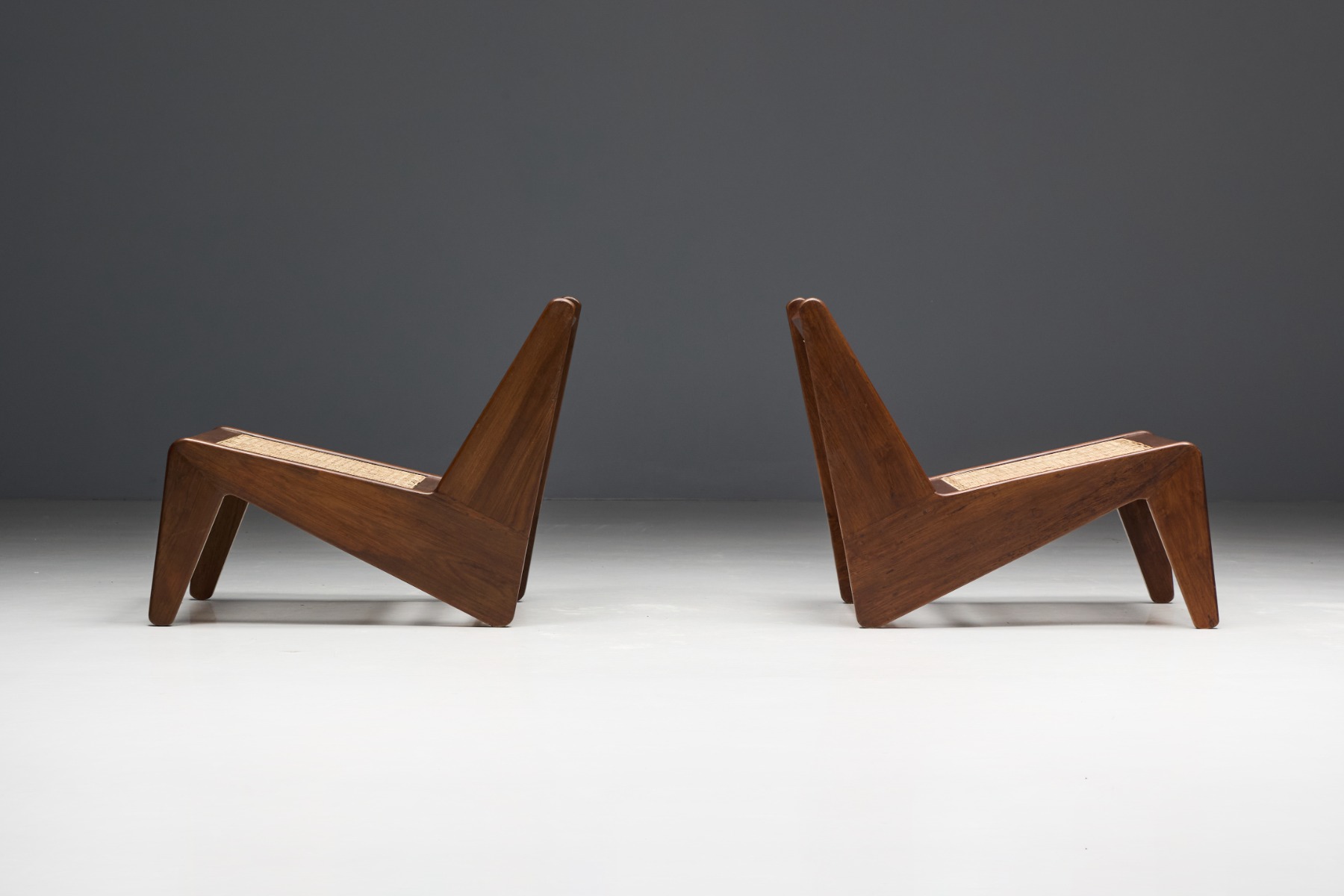Collectible kangaroo chairs by Pierre Jeanneret from 1955