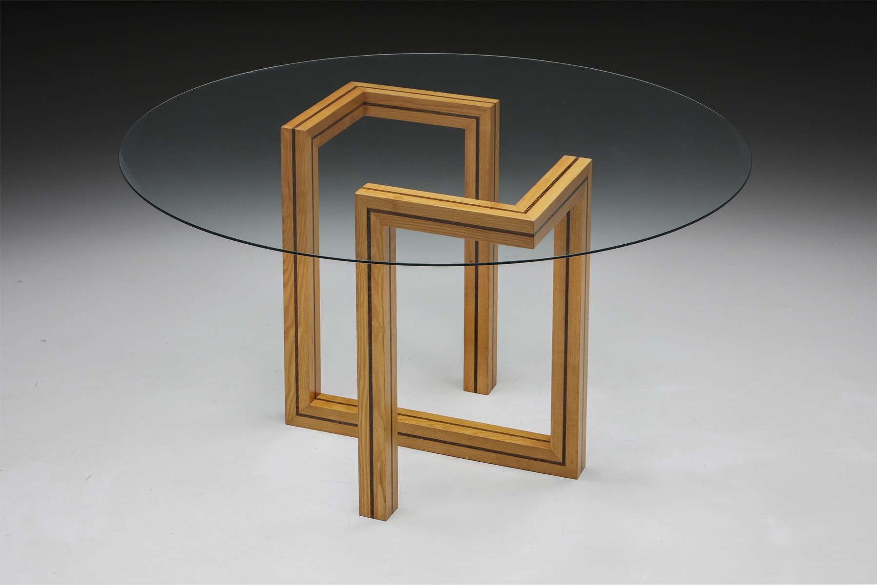Collectible postmodern glass dining table from the 1970s