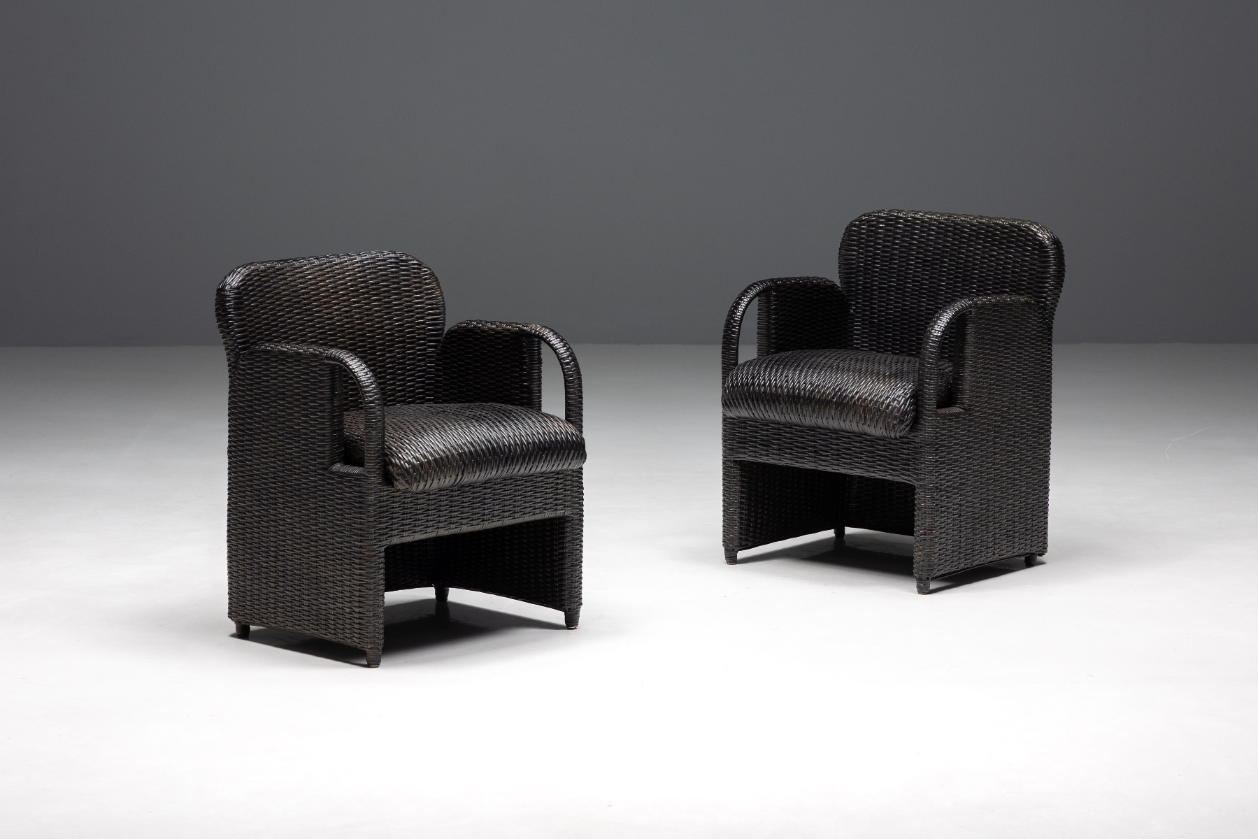 Collectible Tecno armchairs from Tlinkit series by Gae Aulenti