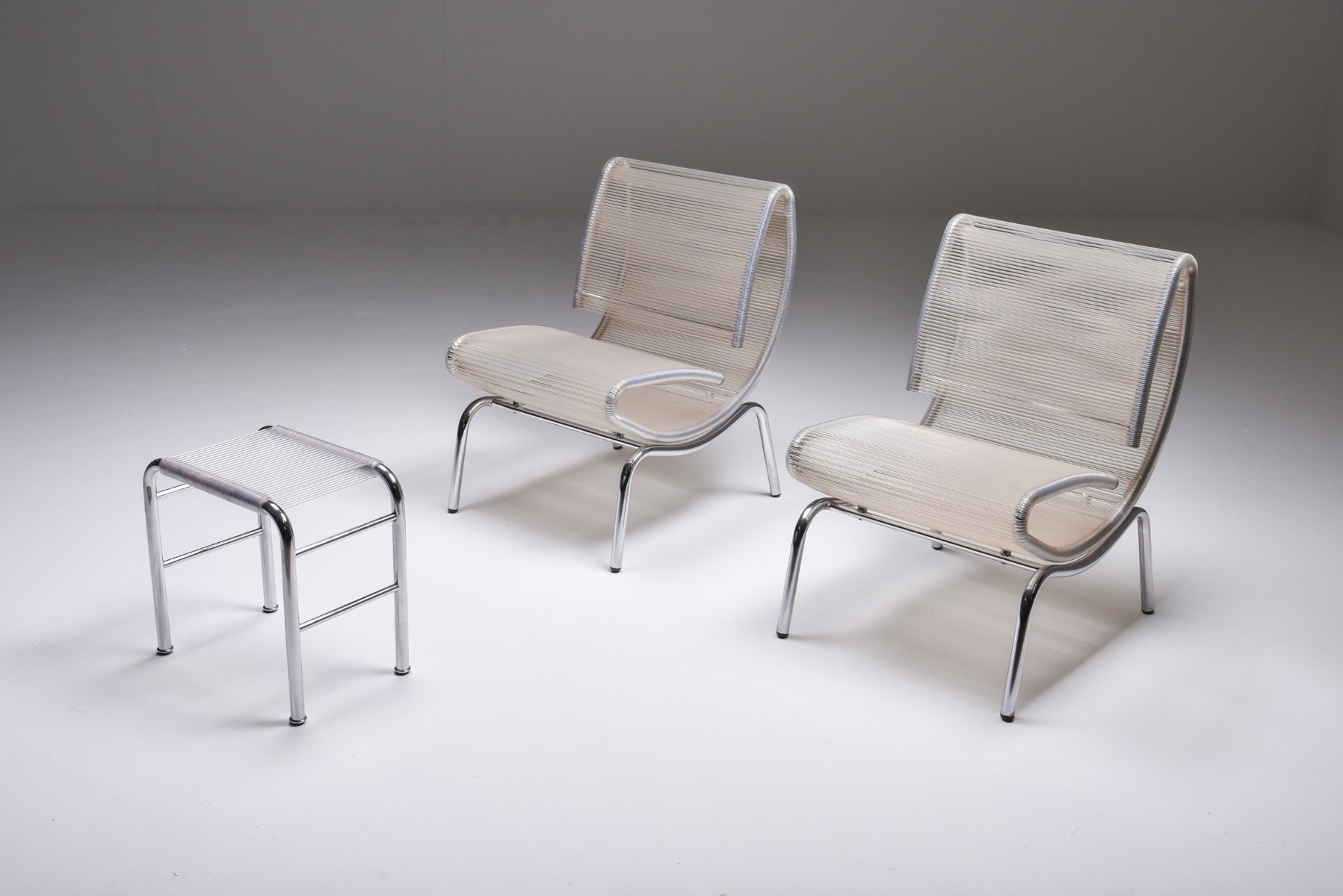 Collectible chrome wire easy chairs from the 1960s