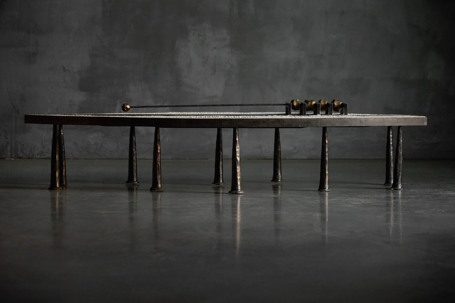 Architectural brutalist coffee table designed by Thomas Serruys