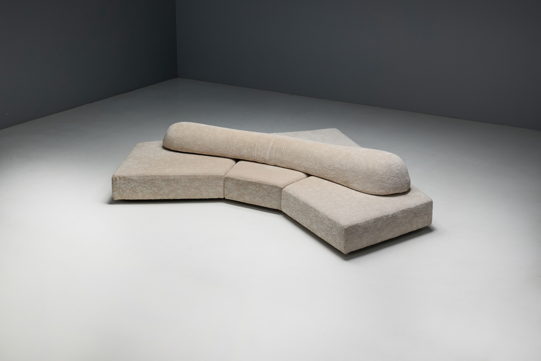 Modular sculptural sofa designed by Binfaré