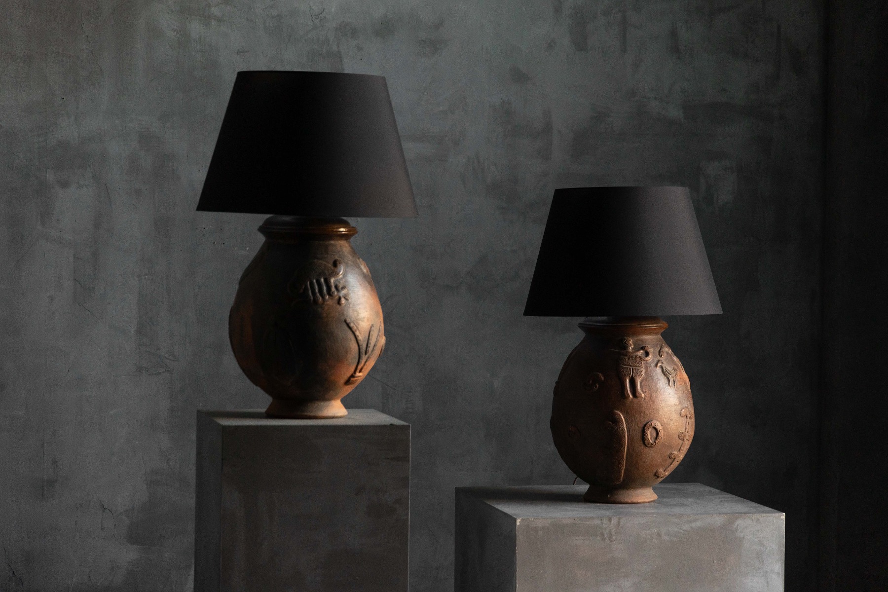 Decorative ceramic table lamp crafted by hand