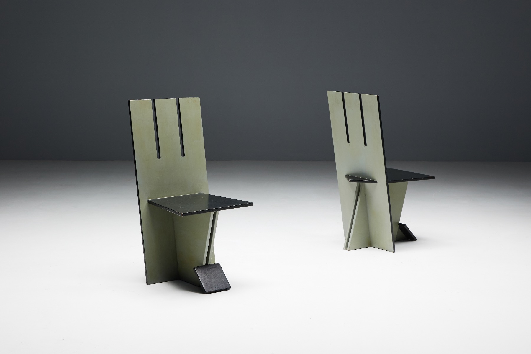 Dutch design dining chairs in De Stijl style from the 1950s