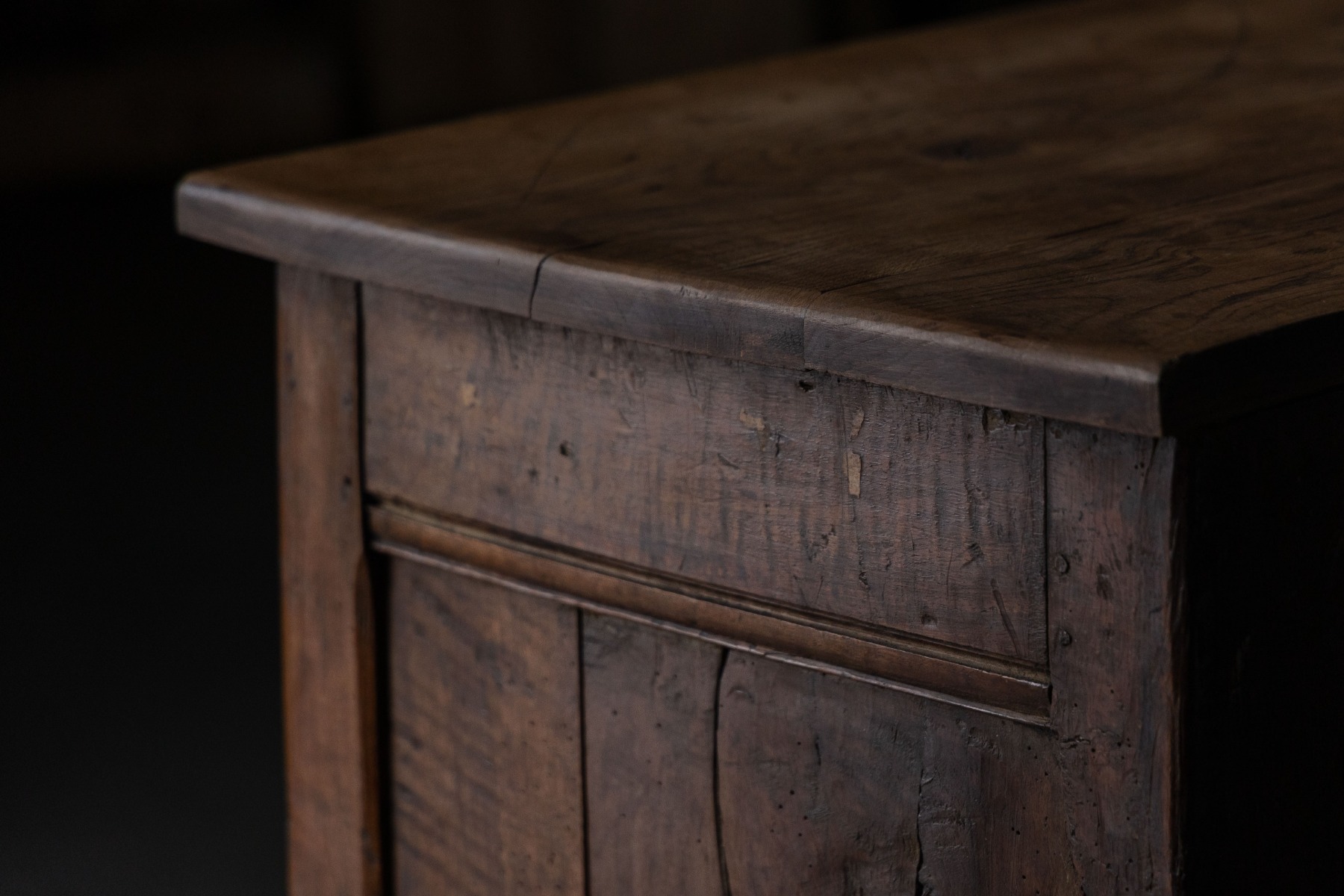 Authentic antique storage cabinet with rustic finish