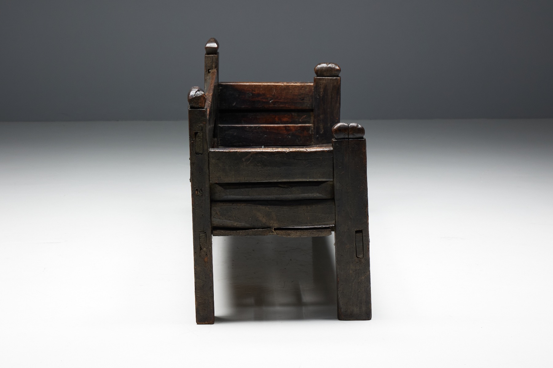 Handcrafted brutalist bench 19th century