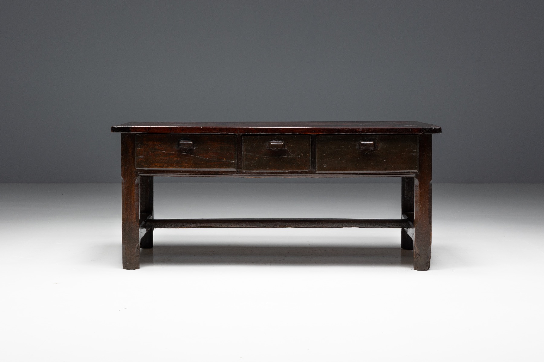 Handcrafted brutalist console table 19th century