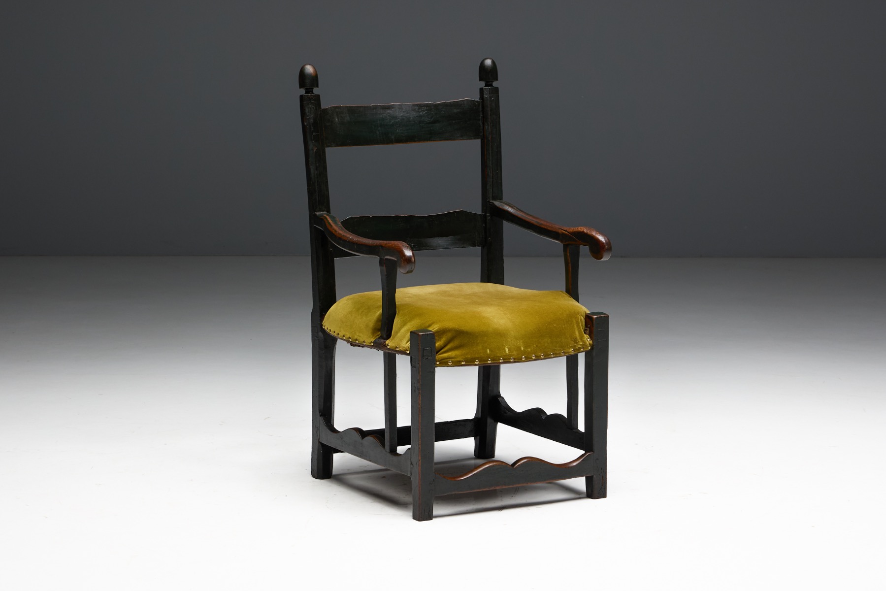 Handcrafted folk art armchair with honest construction