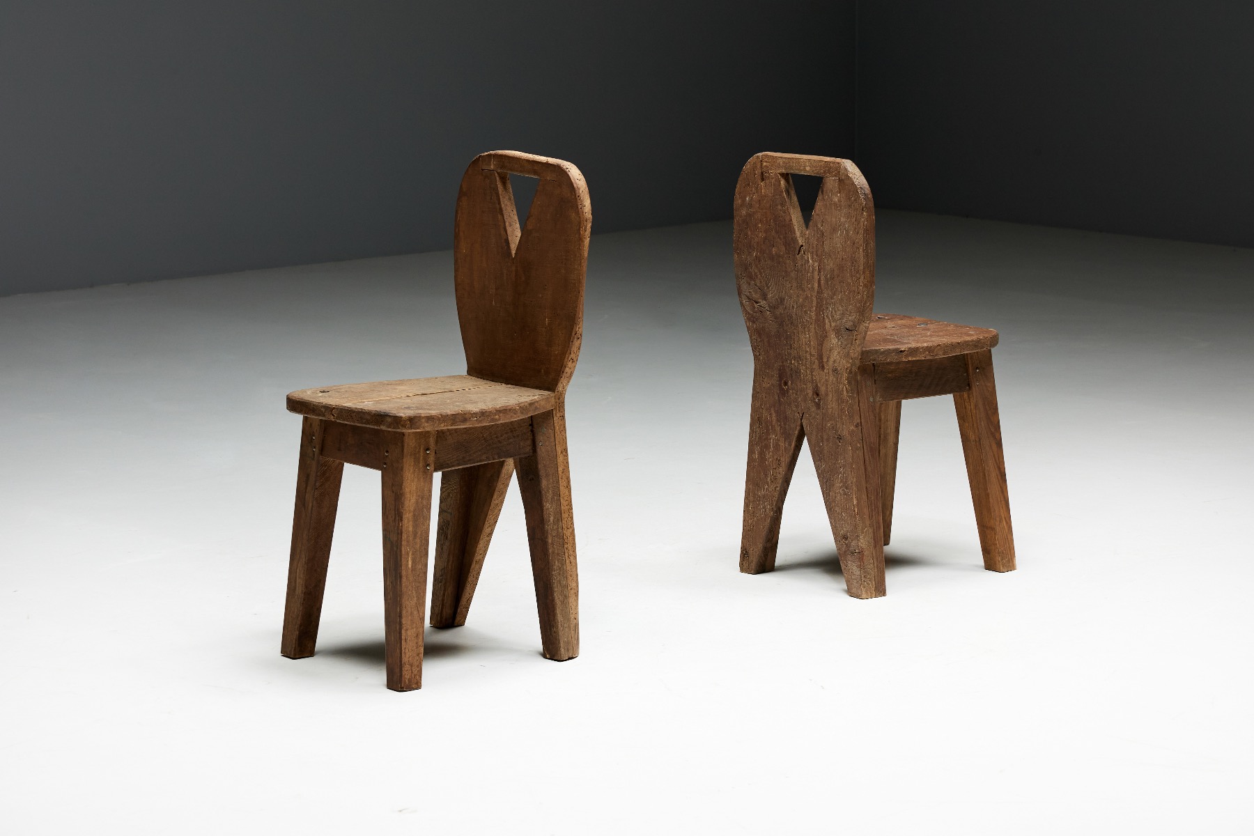 Handcrafted French mountain chairs in solid wood