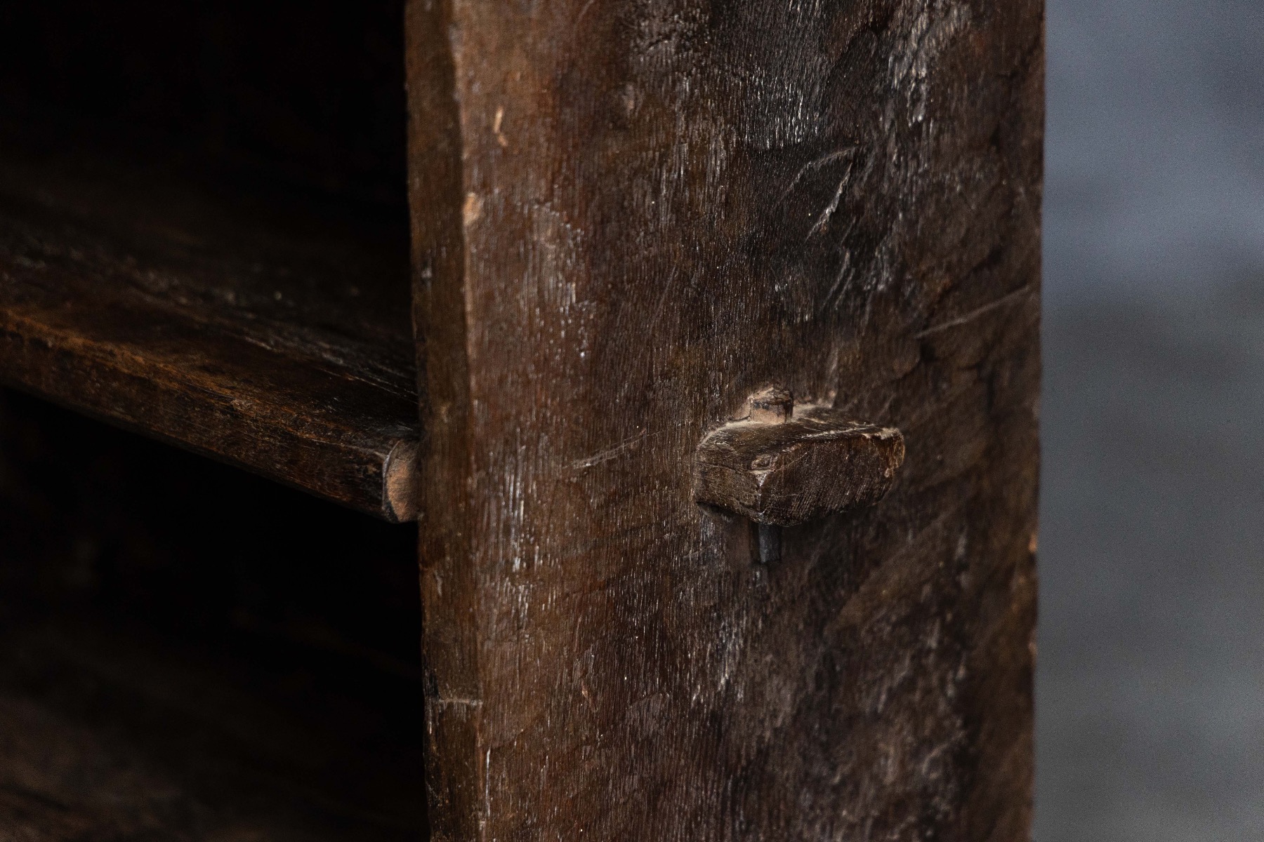Heritage farmhouse cabinet with aged patina