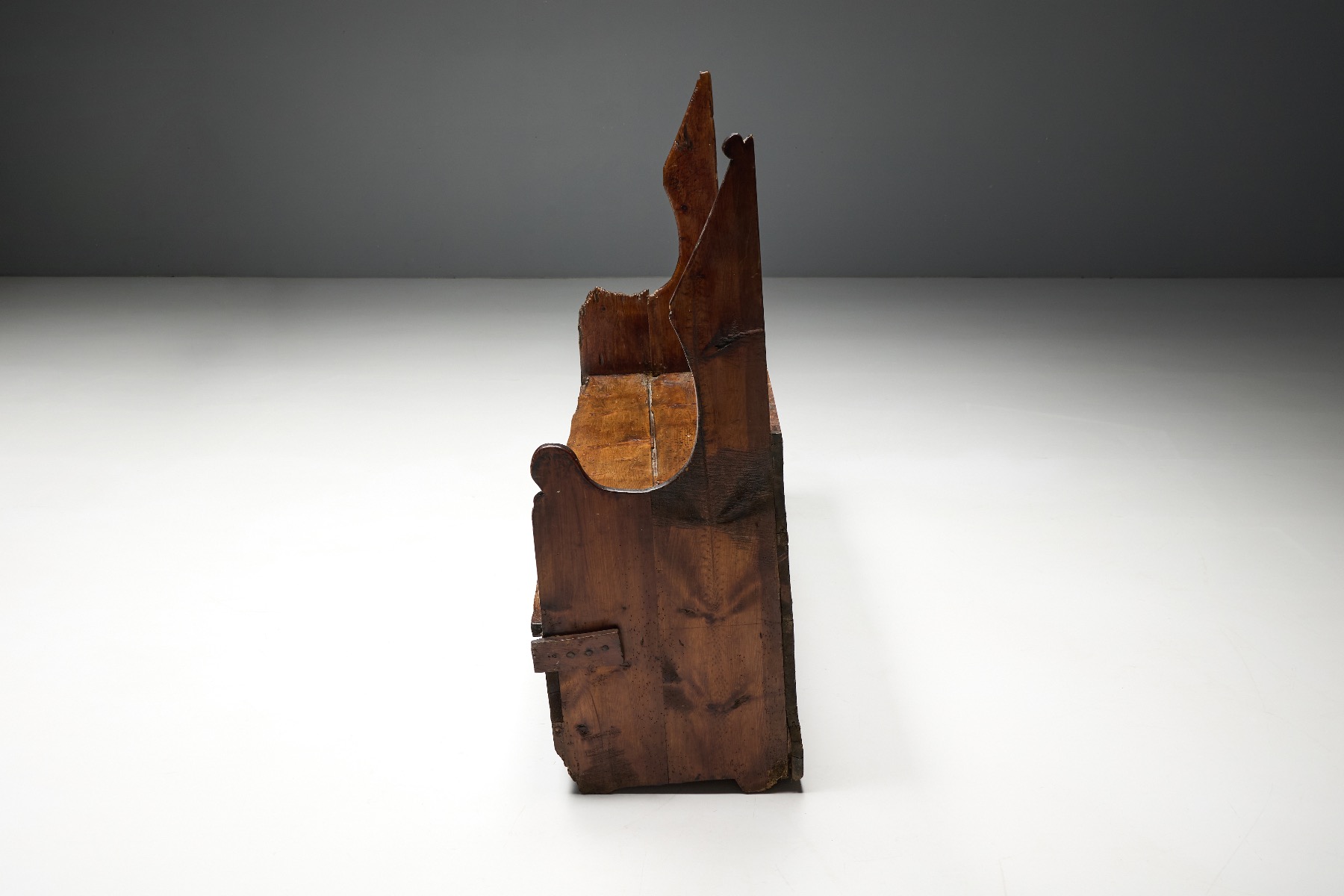 Historic primitive wooden bench 18th century