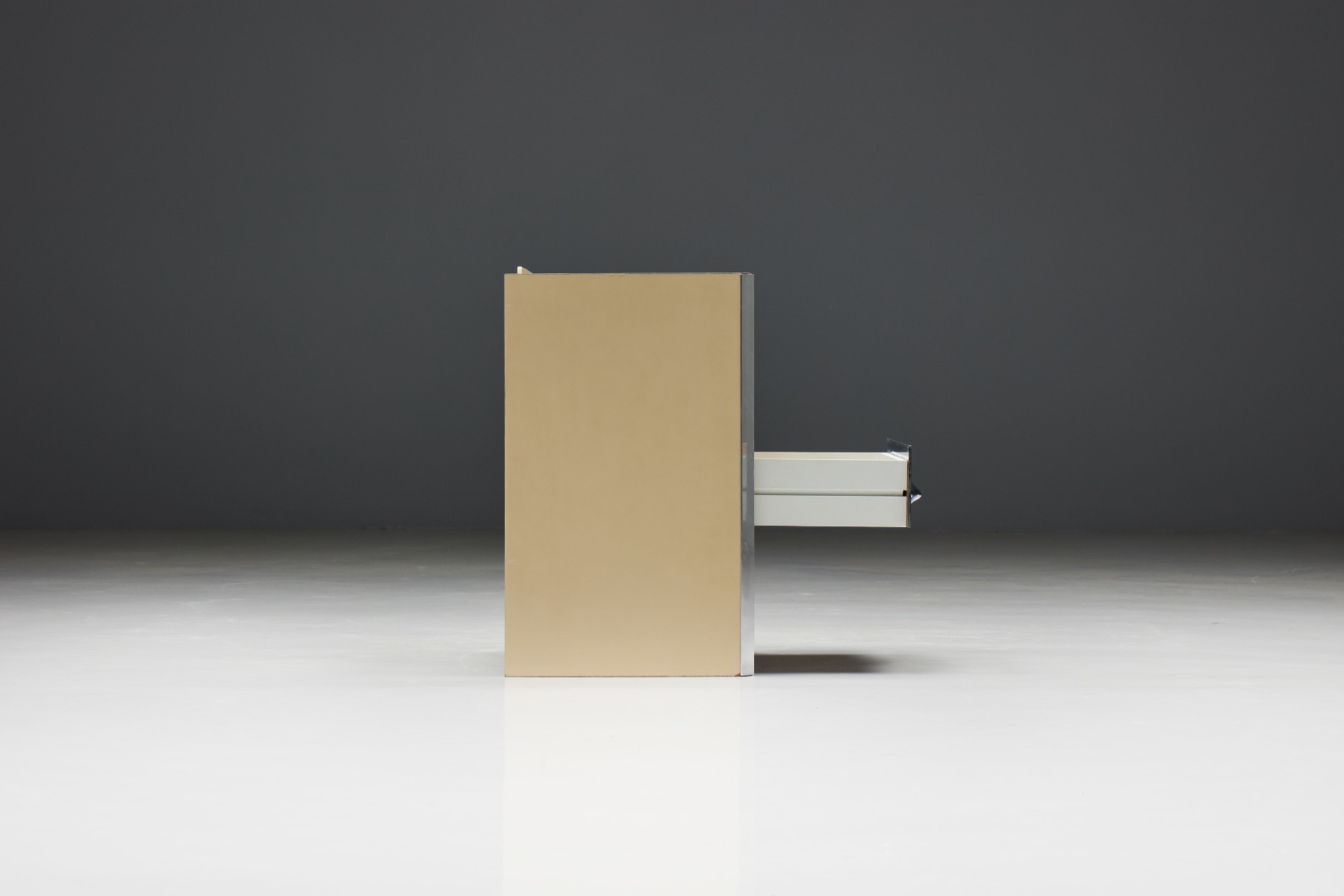 Industrial design bedside table in Raymond Loewy style