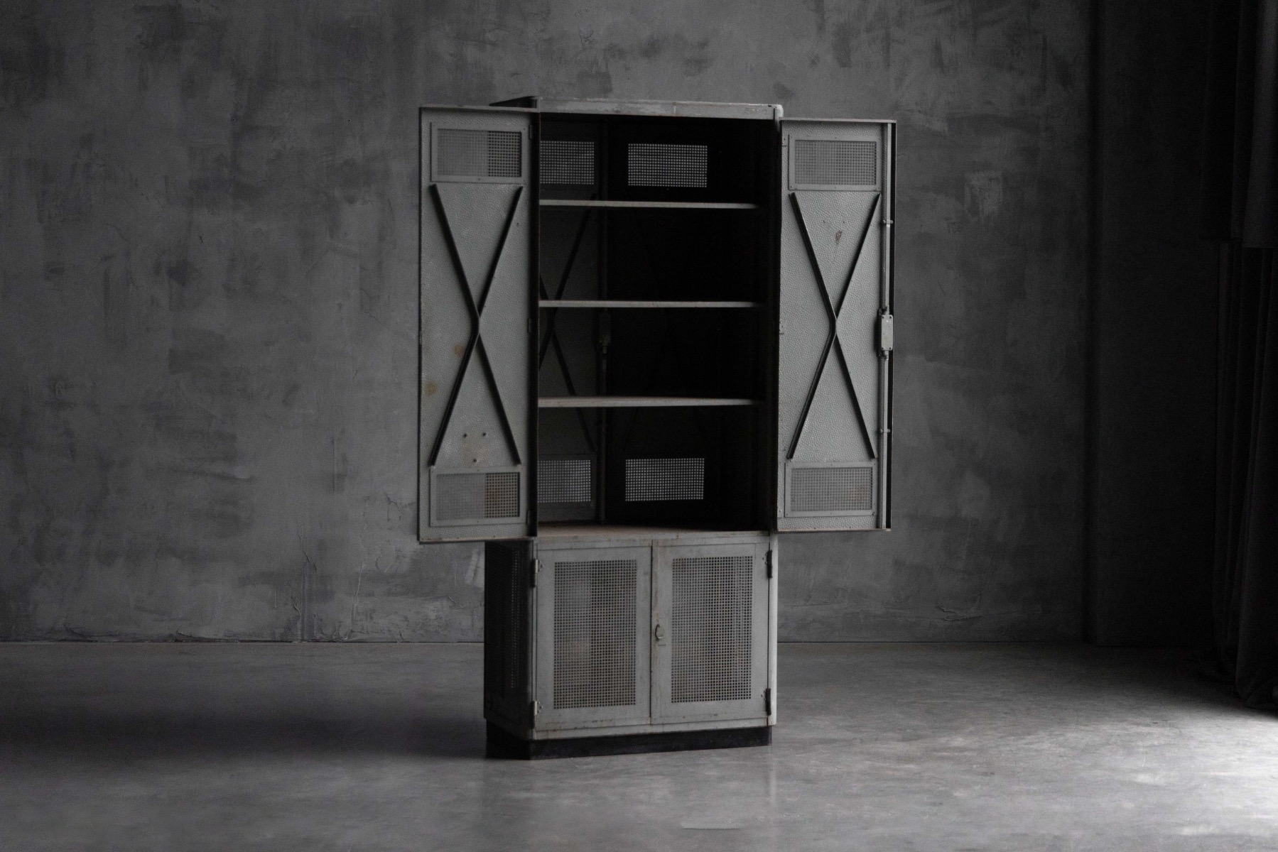 Industrial factory steel cabinet from the 1960s