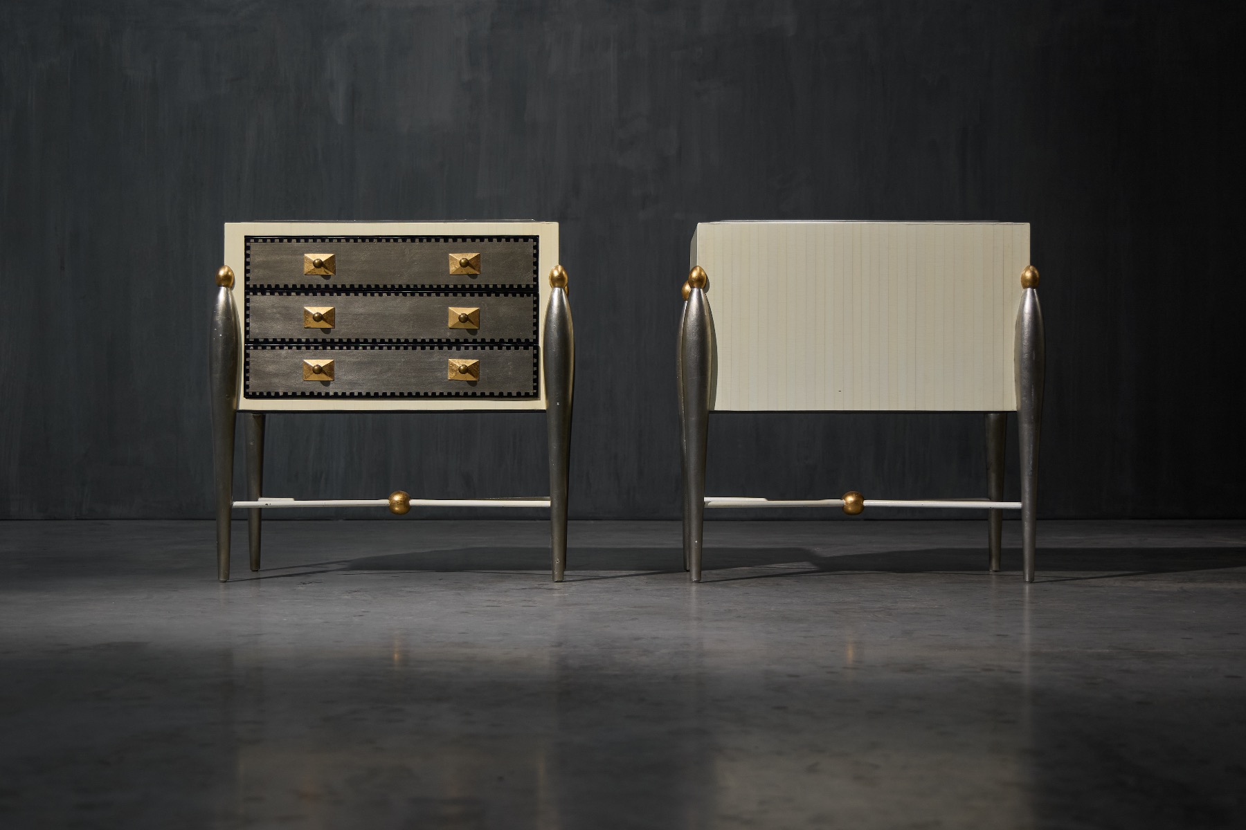 Elegant Hollywood style drawer cabinets from the 1970s