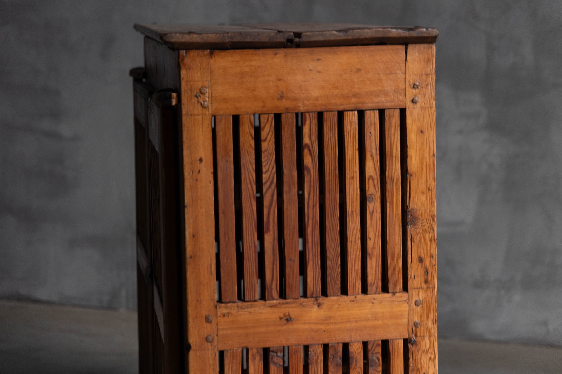 Mountain cheese drying cabinet with rustic construction