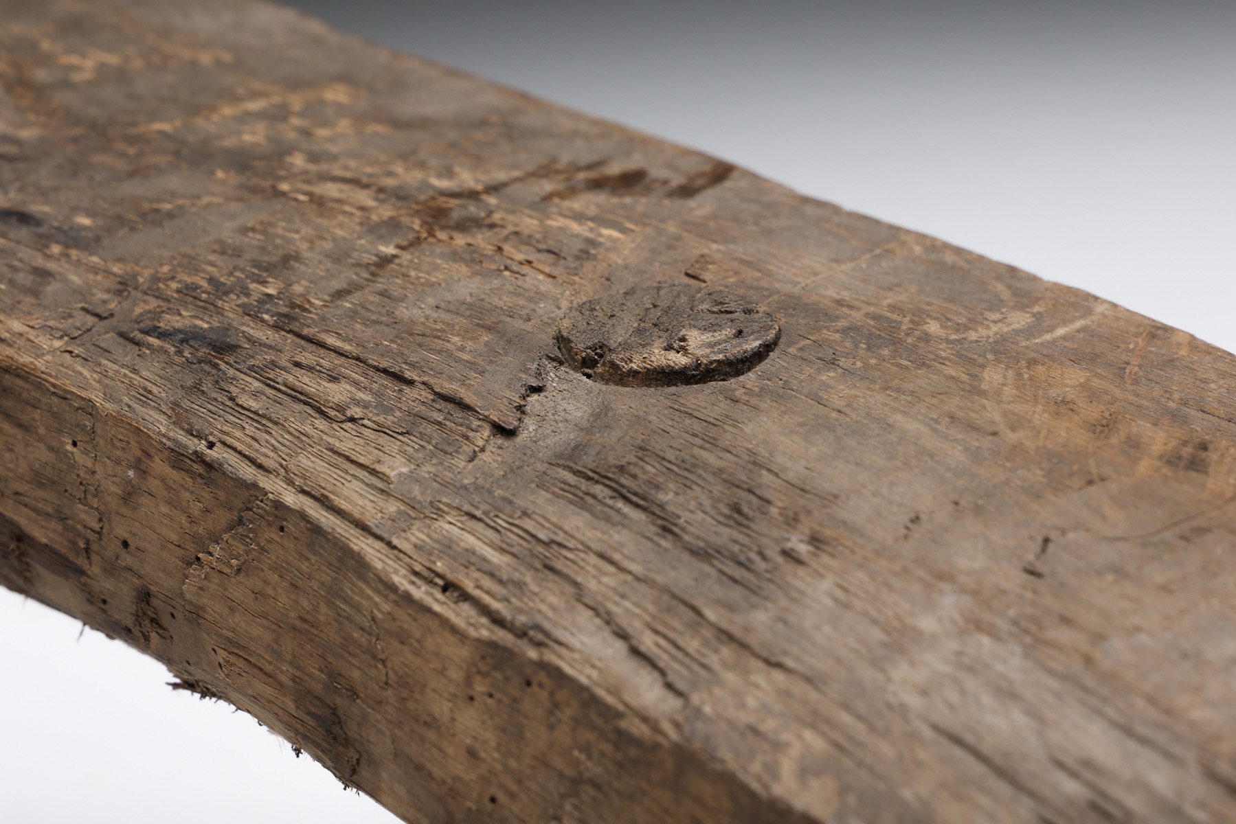 Organic form tripod stool in wabi sabi design