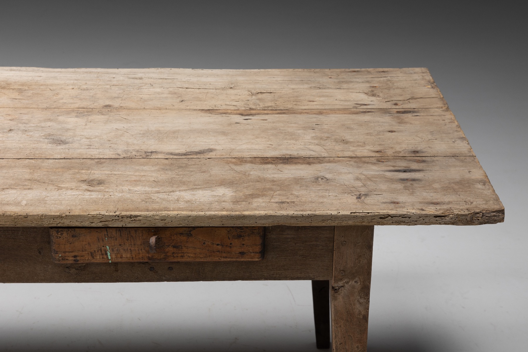 Primitive rural wood dining table