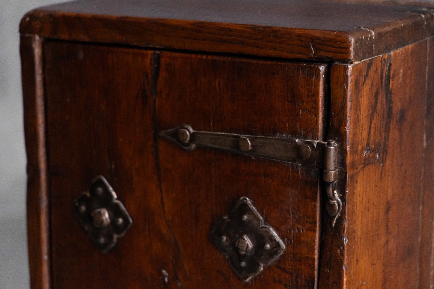Rural rustic wabi sabi cabinet with authentic wear