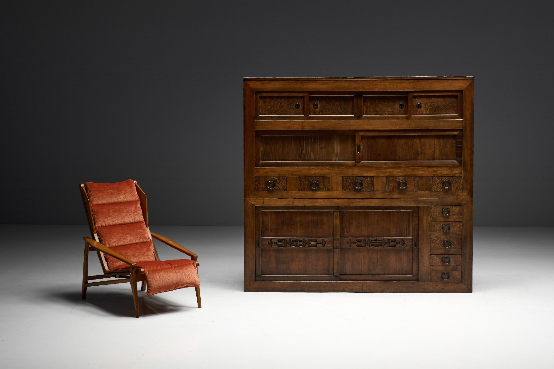 Edo period style Mizayu Tansu Japanese cabinet