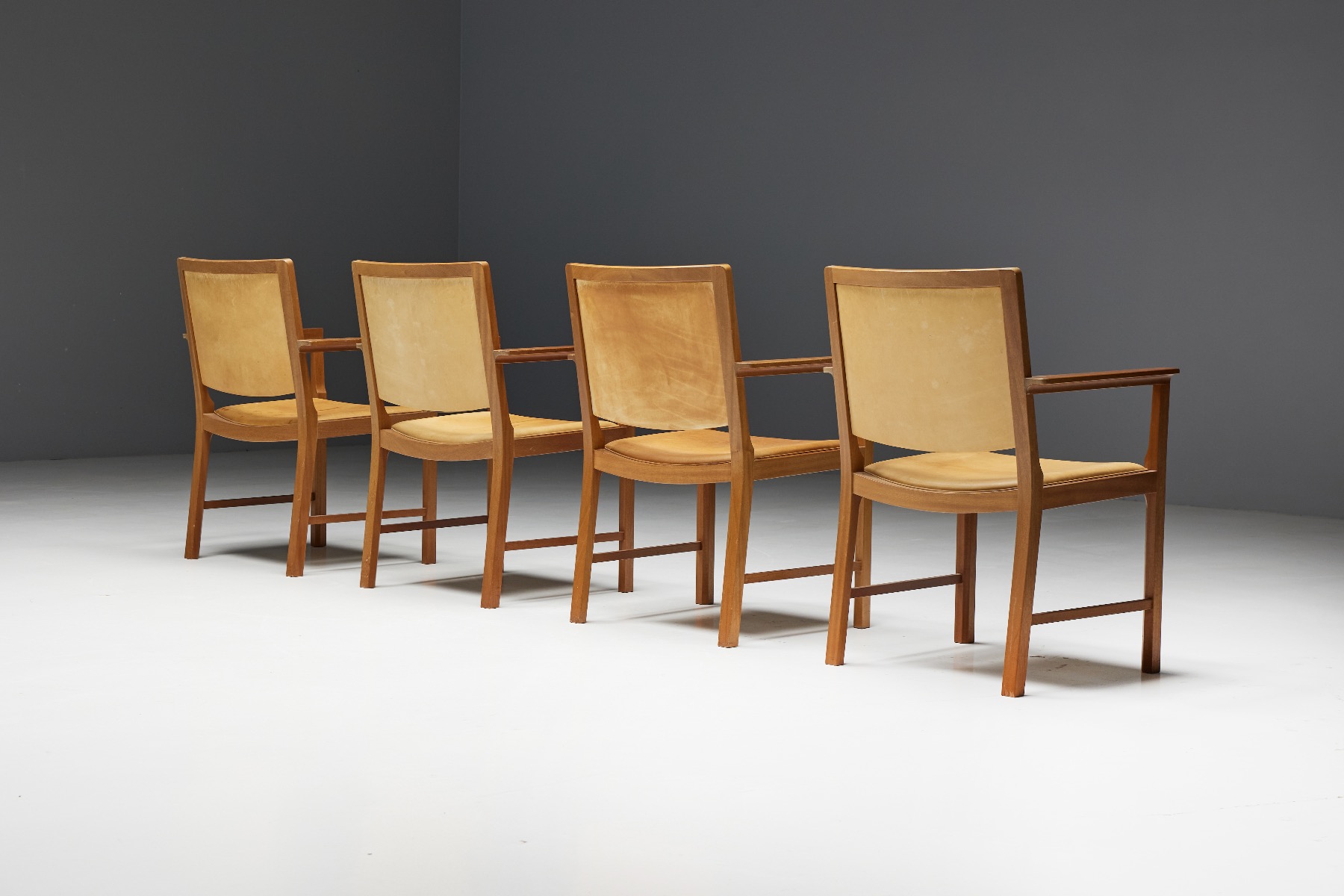 Scandinavian office chairs with leather upholstery